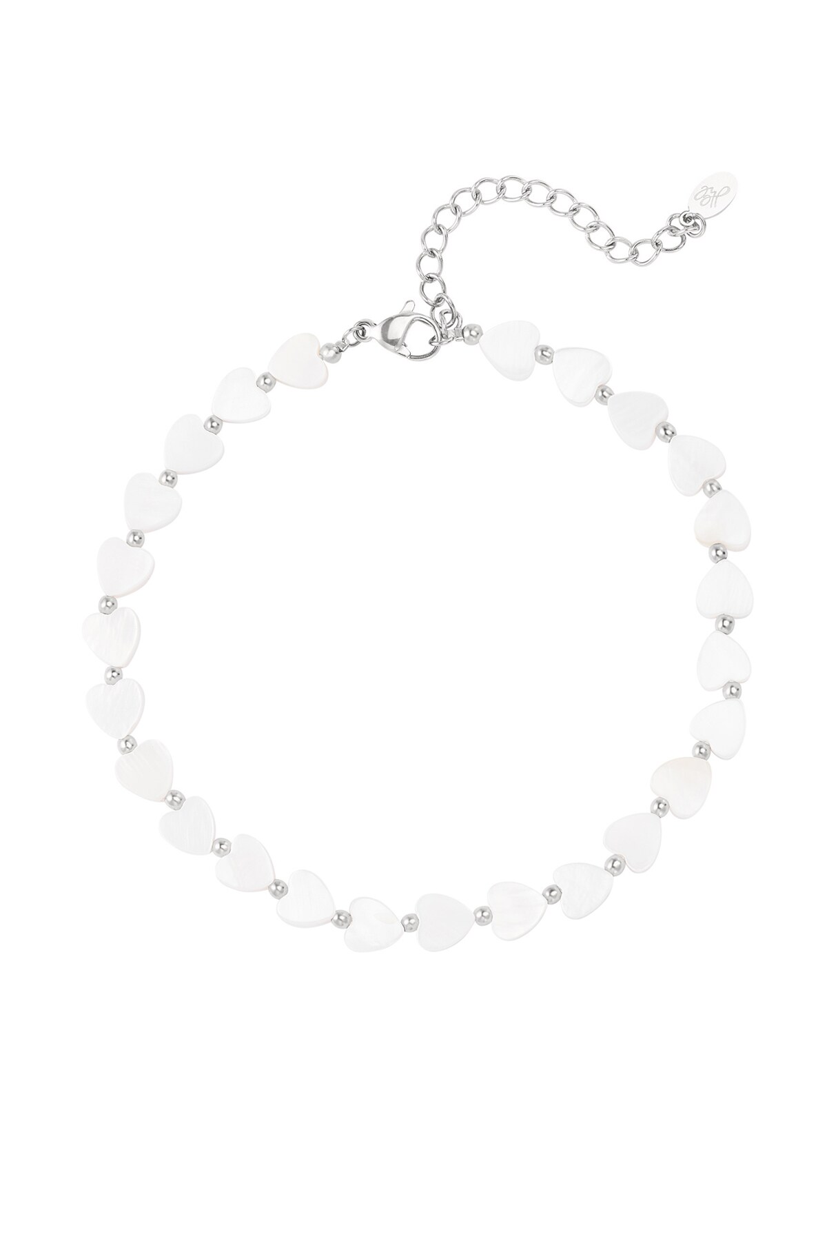 Anklet hearts shell - Silver color h5 