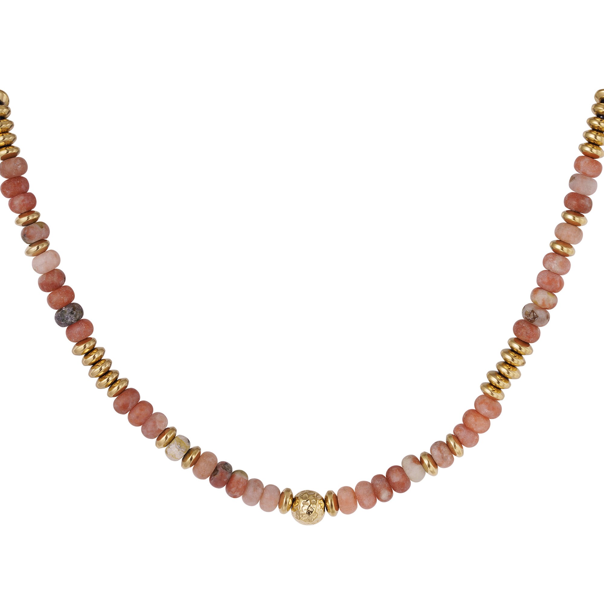 Necklace with multi-colored stone beads h5 