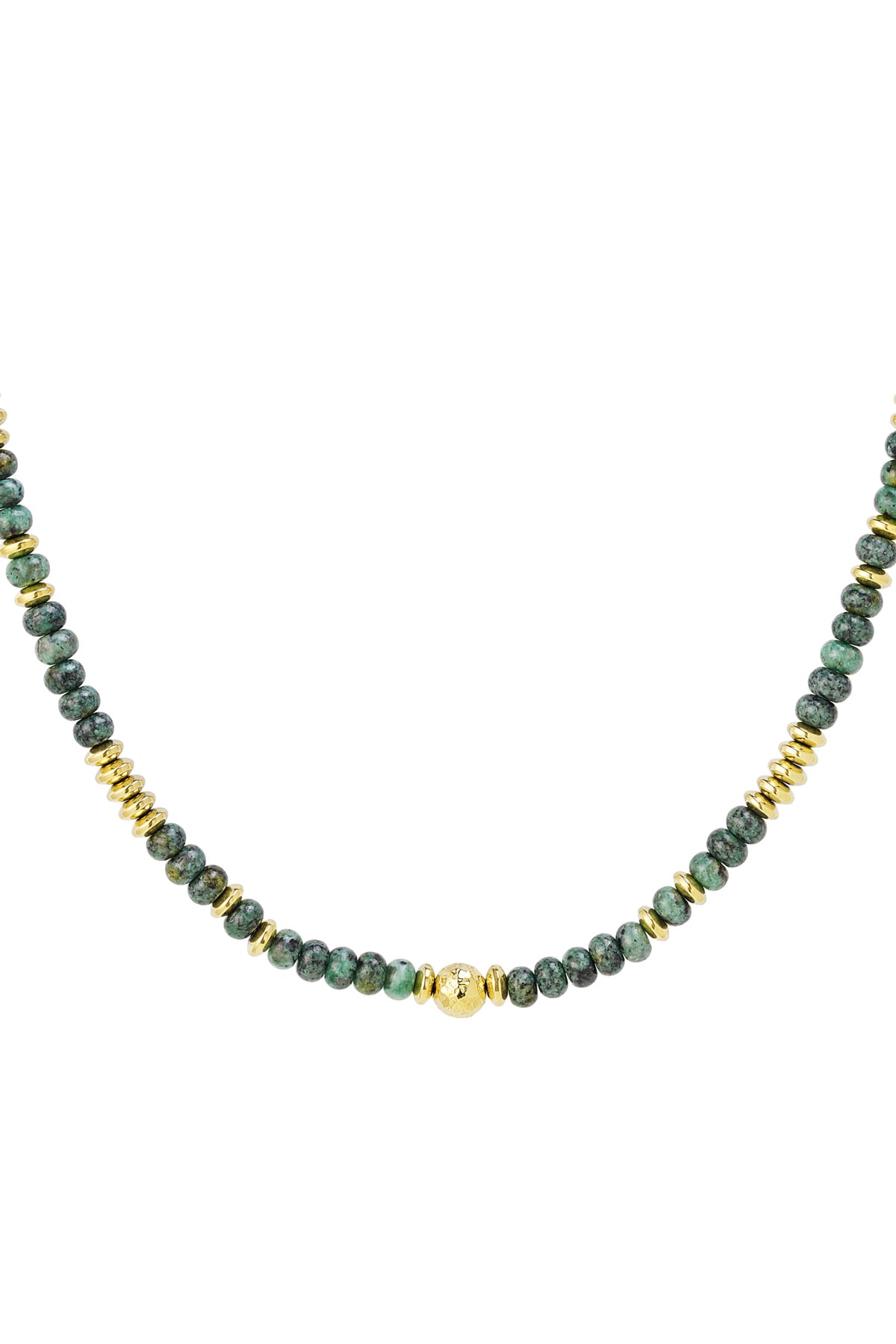 Necklace with multi-colored stone beads 