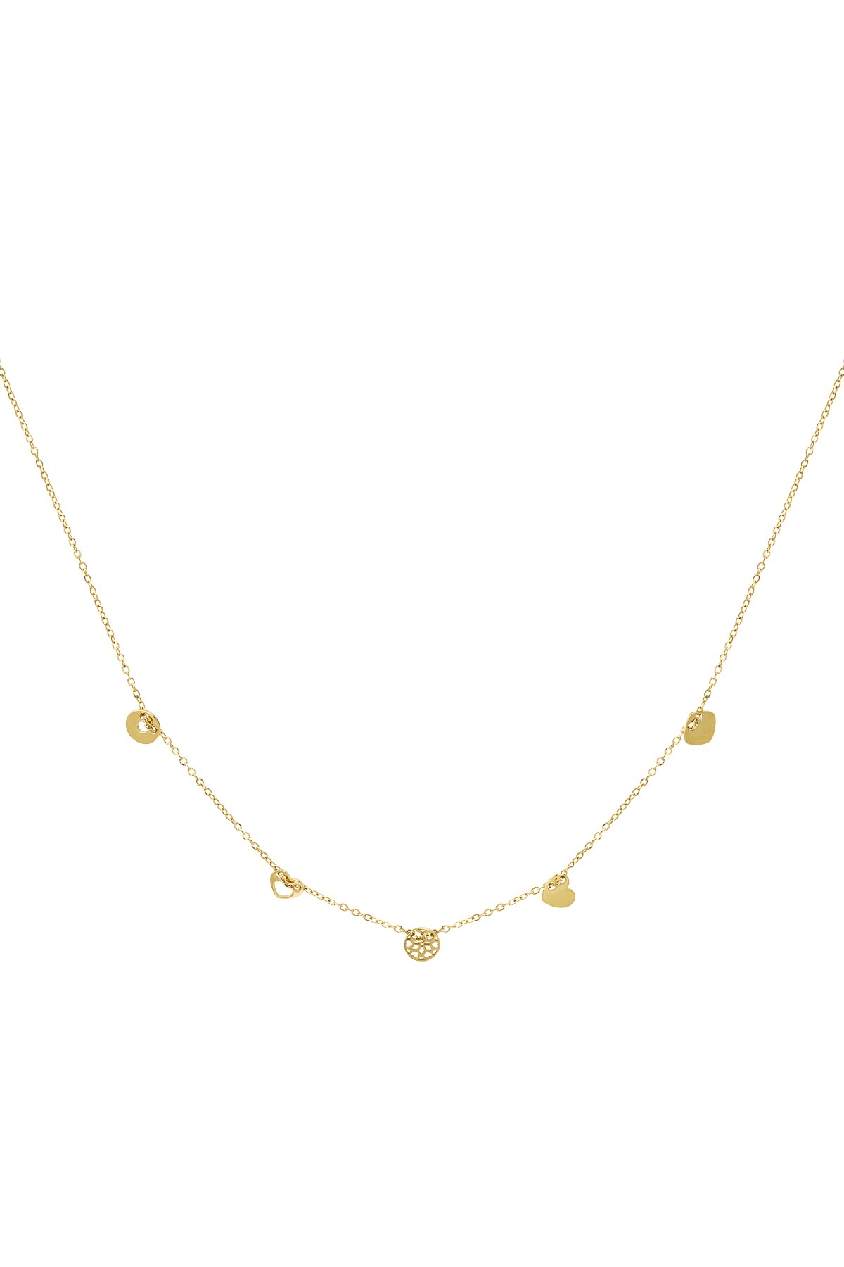 Necklace with charms - Gold Stainless Steel h5 