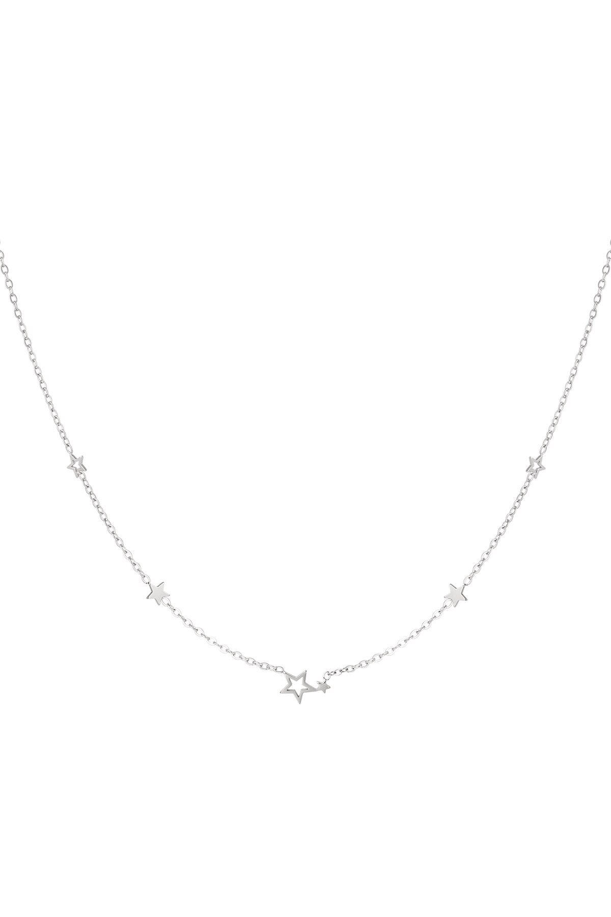 Necklace stainless steel stars - Silver color h5 