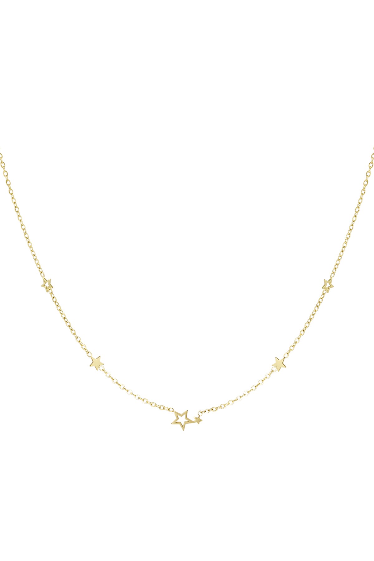 Necklace stainless steel stars - Gold color h5 