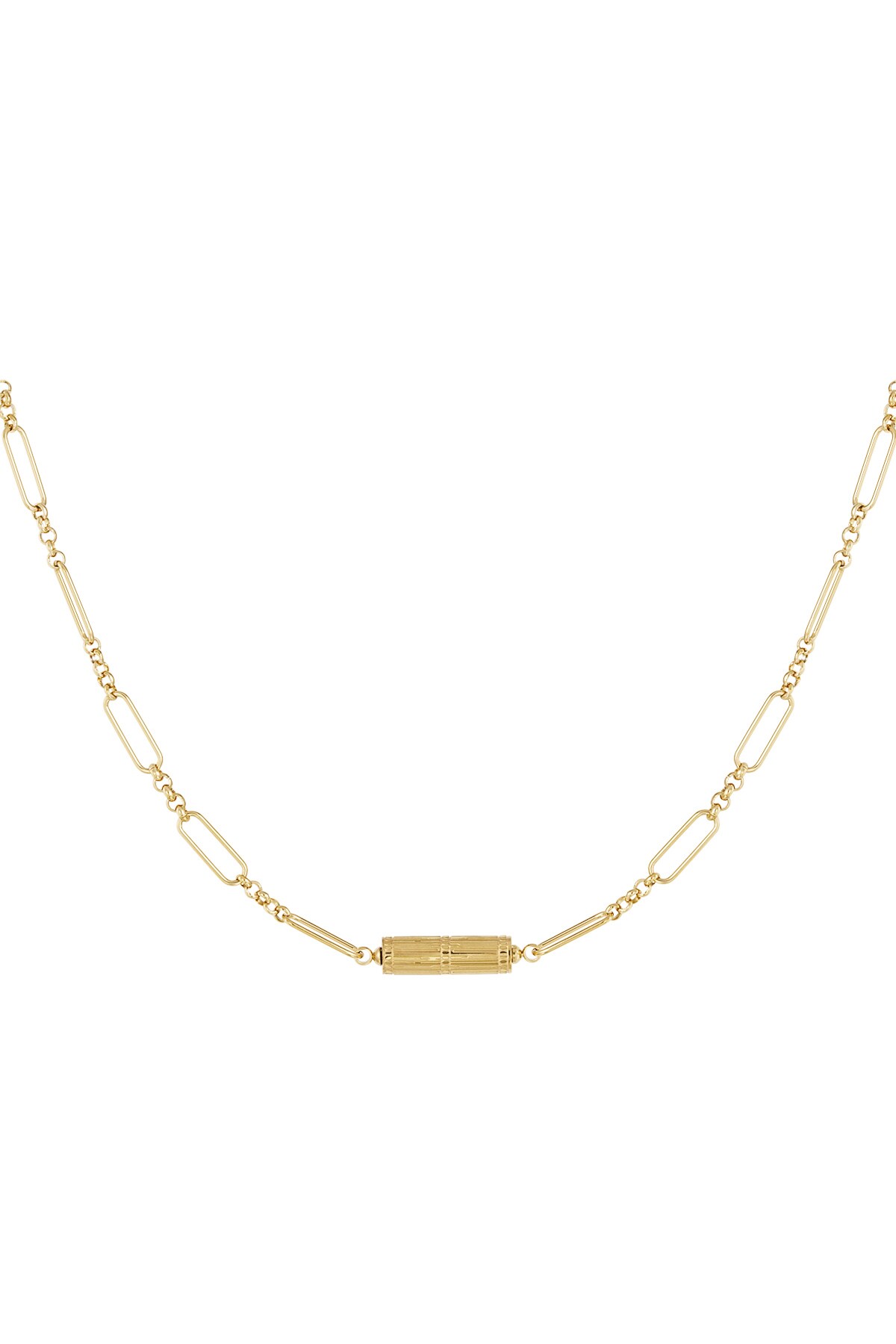 Link chain with charm - gold Stainless Steel h5 