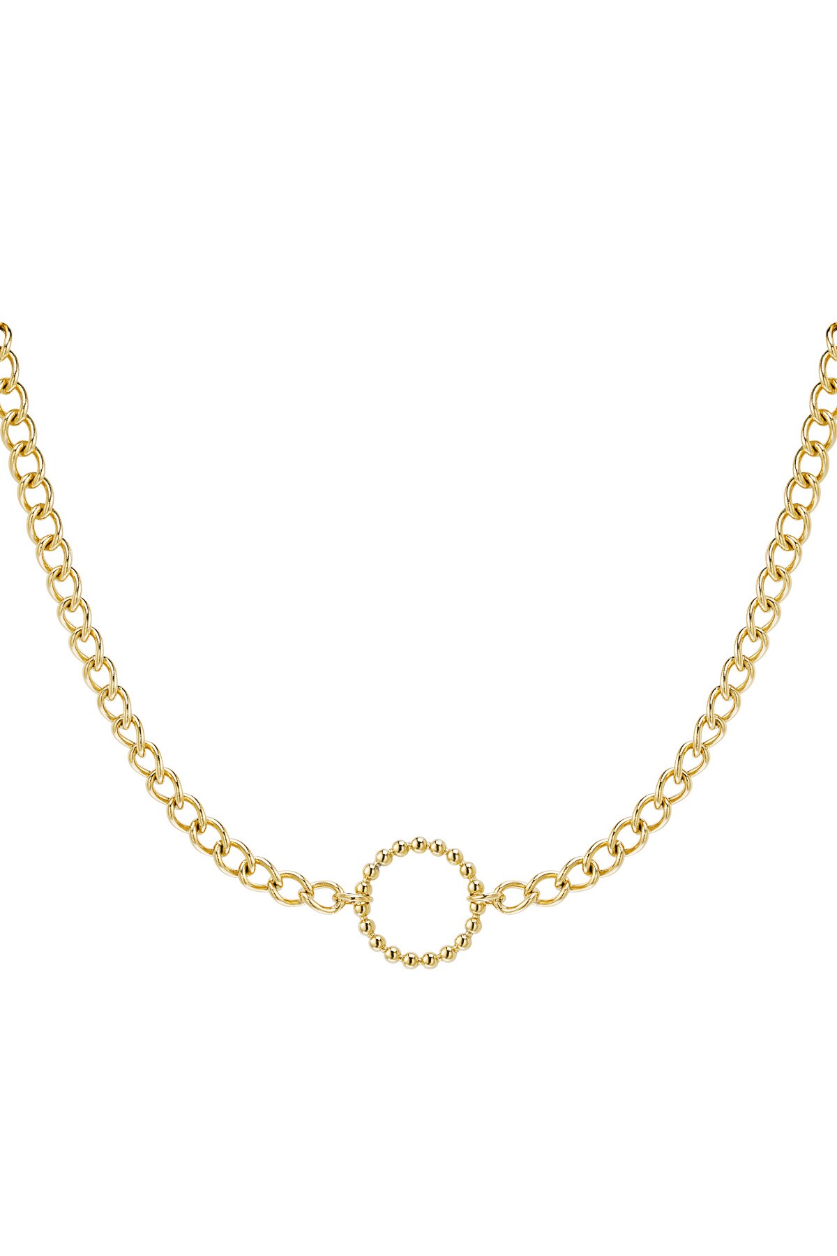 Link chain with circle - gold stainless steel h5 