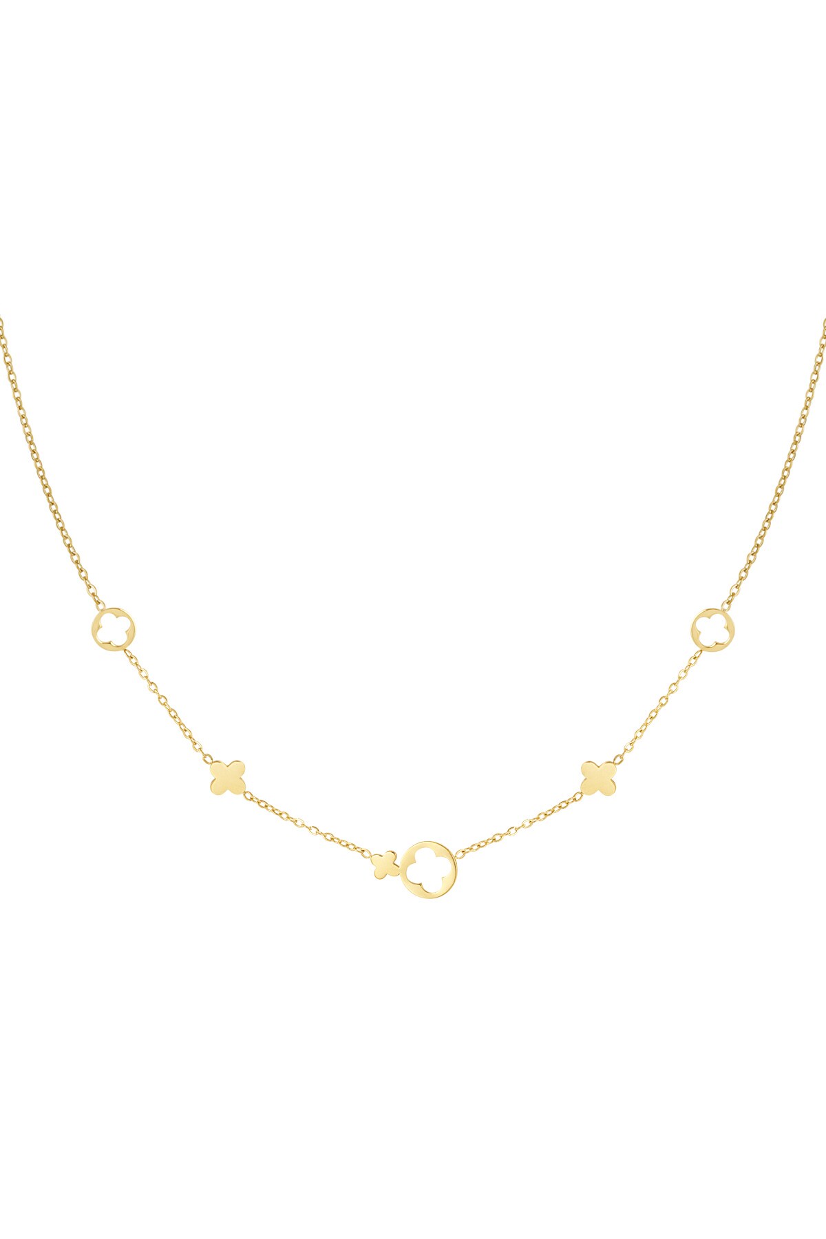 Necklace clover charms - Gold color h5 