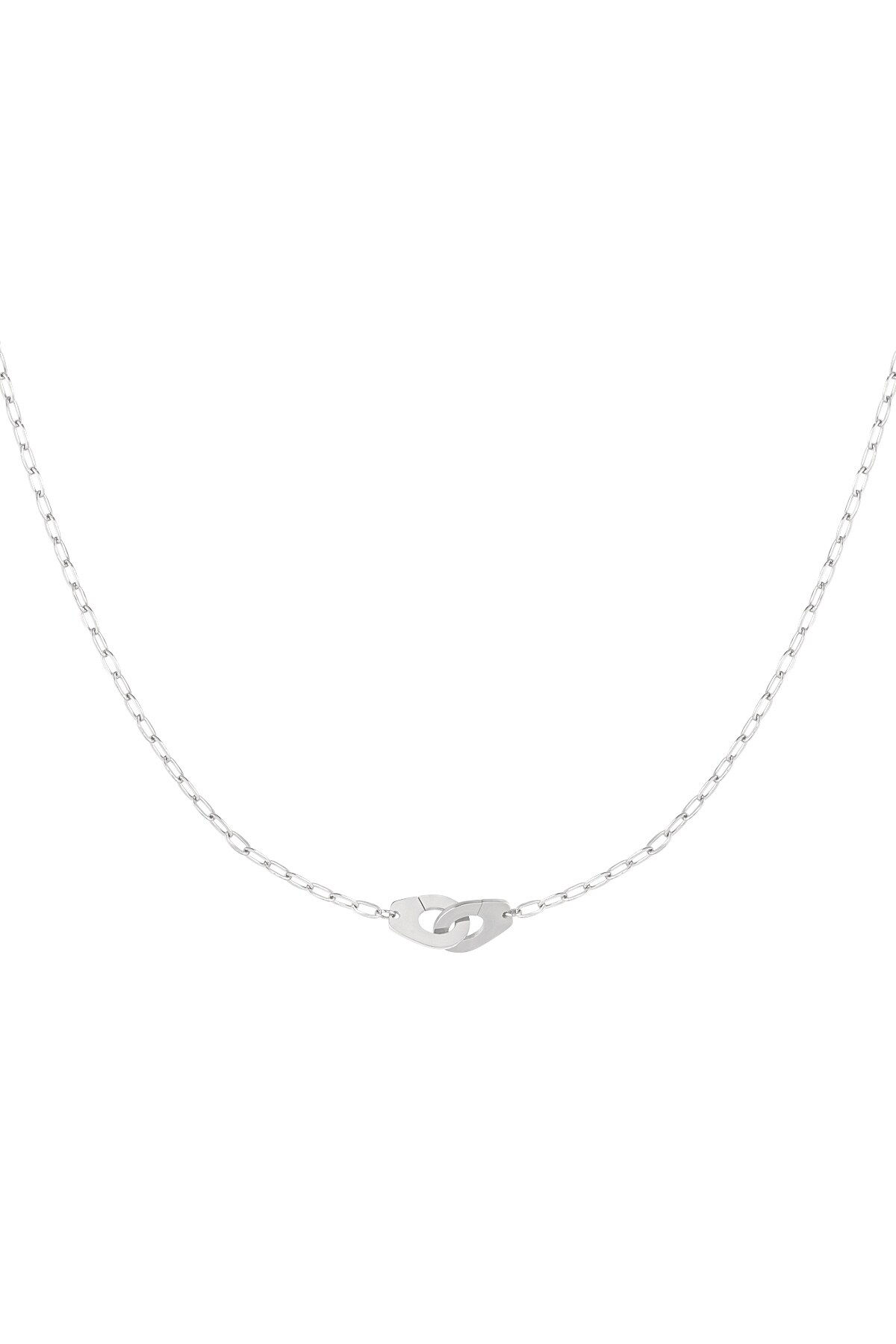 Link chain connected charm - Silver color h5 