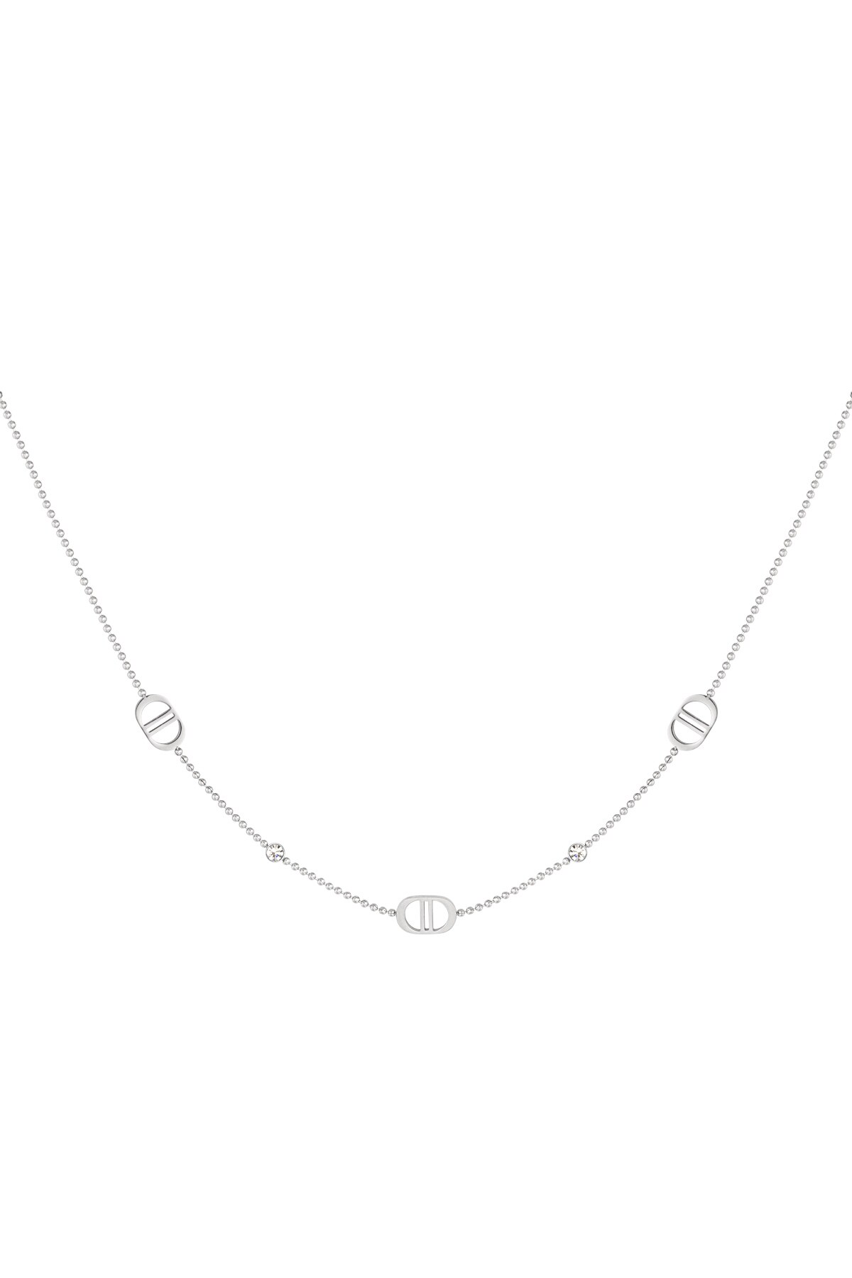 Necklace the good life with stones - Silver color h5 