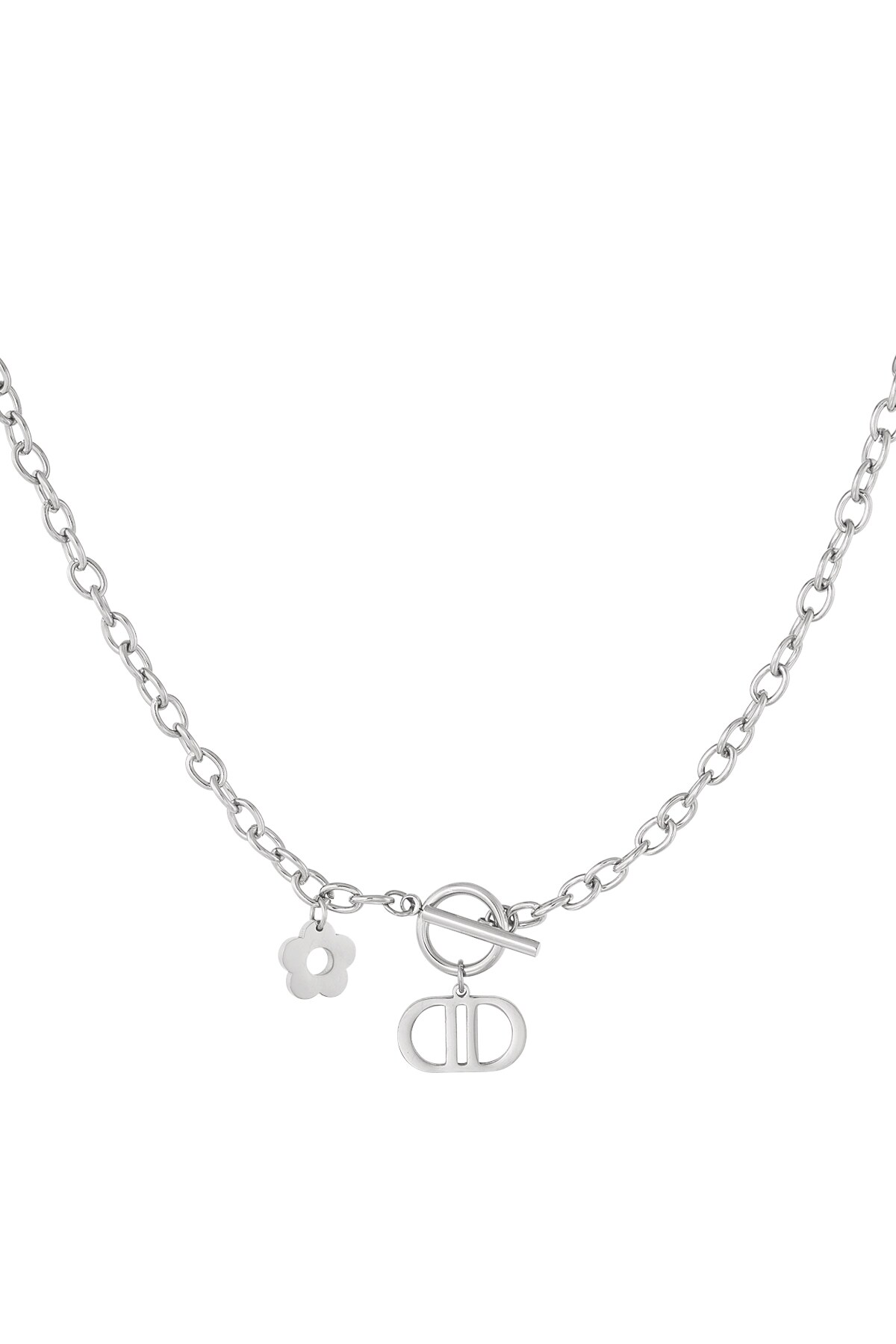 Link chain the good life with flower - Silver color h5 