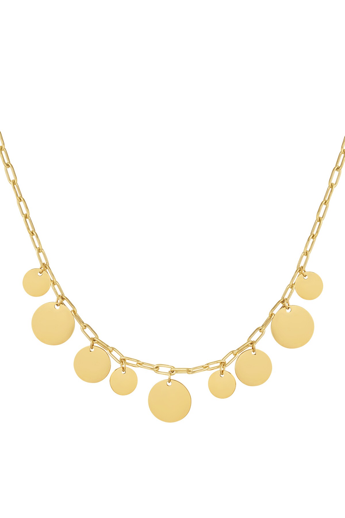 Link chain with circles - Gold color h5 