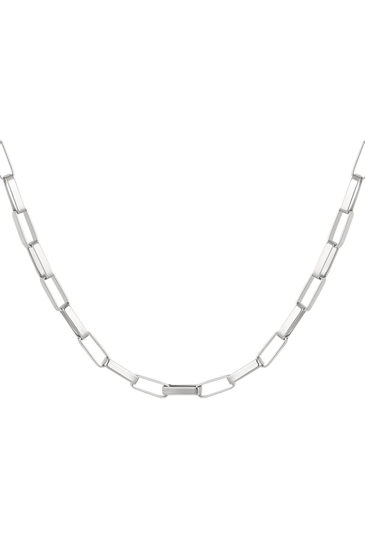 Link chain elongated links - Silver color h5 