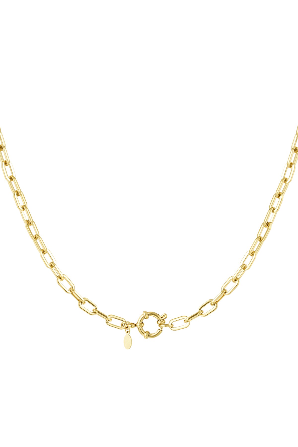 Necklace basic links round closure - Gold color h5 