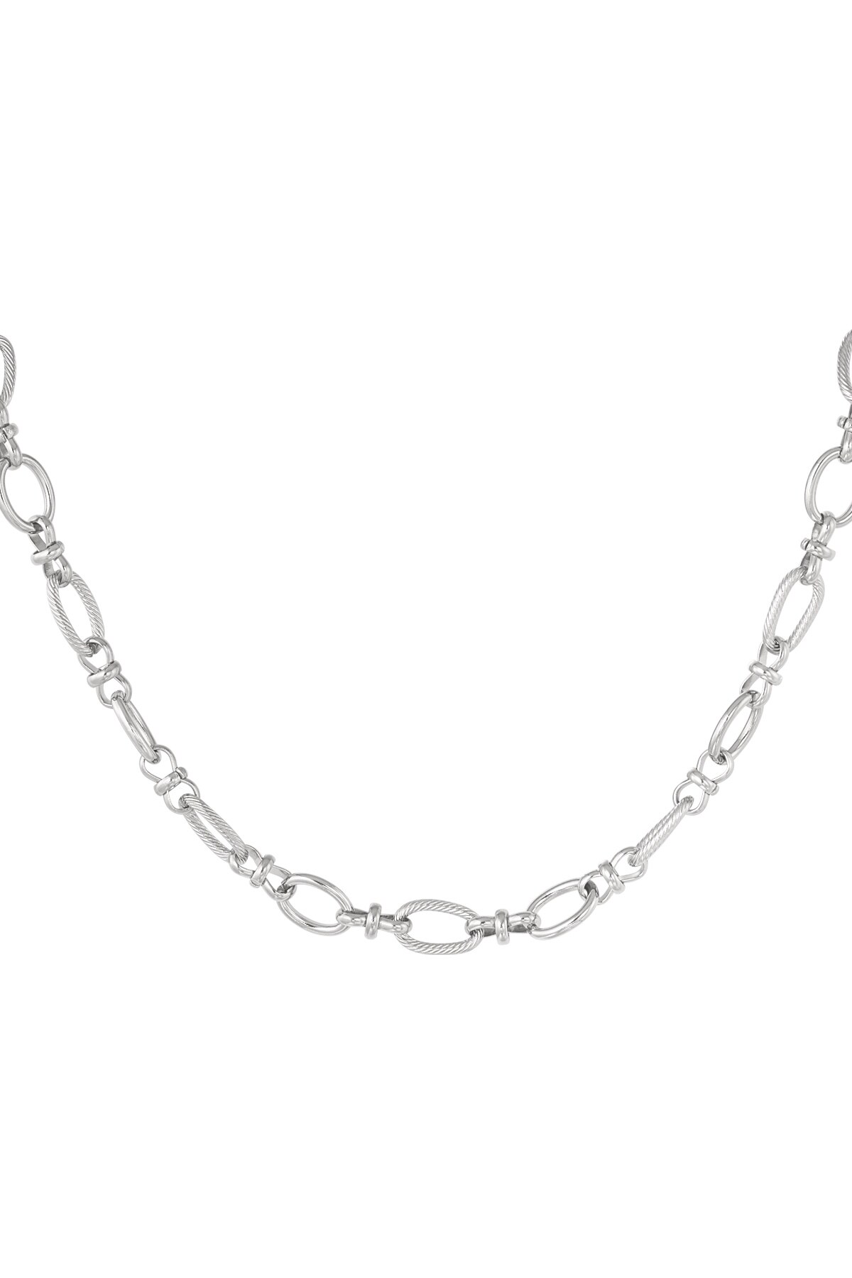 Link chain different links - Silver color h5 