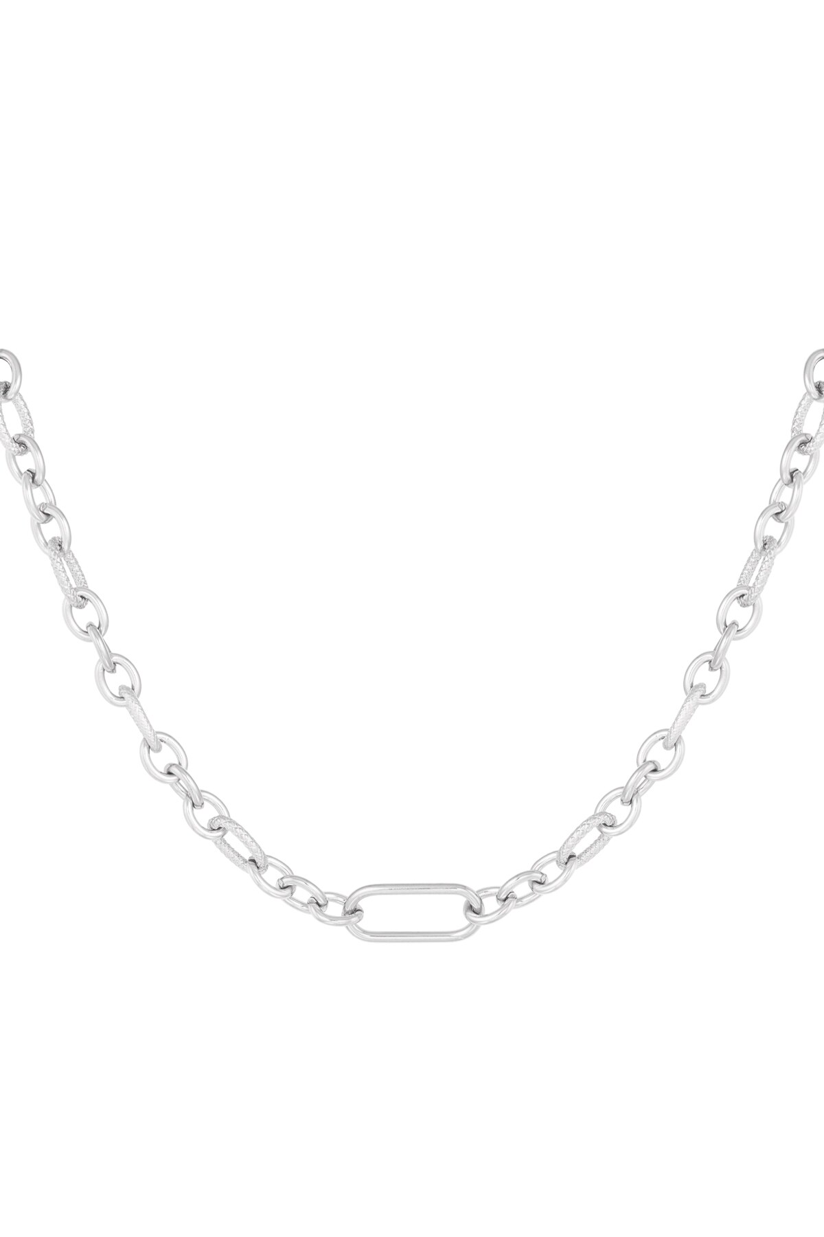 Necklace different links - Silver color h5 