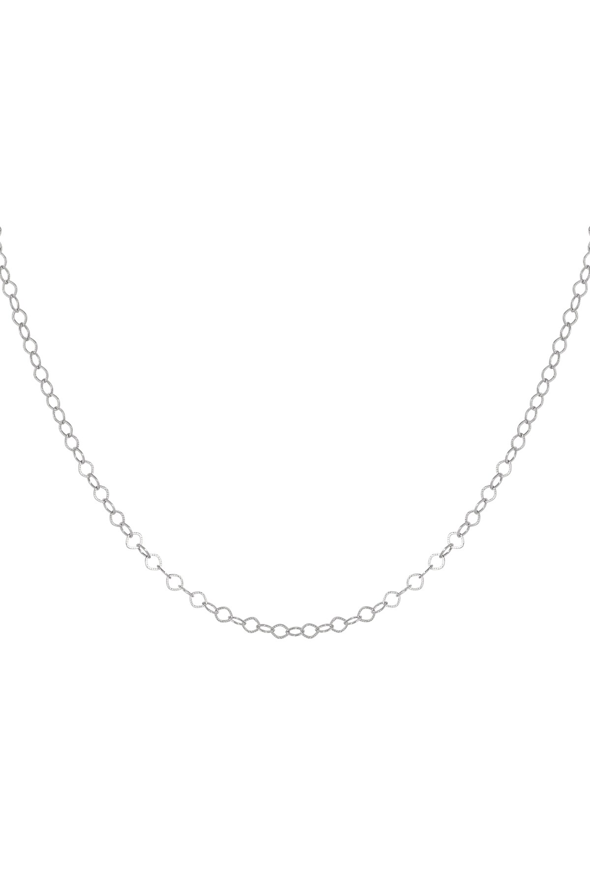 Link chain round links - Silver color h5 