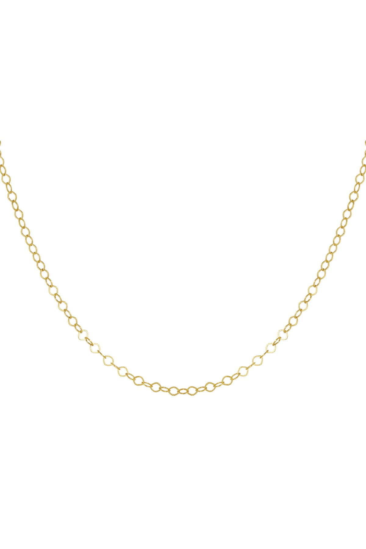 Link chain round links - Gold color h5 