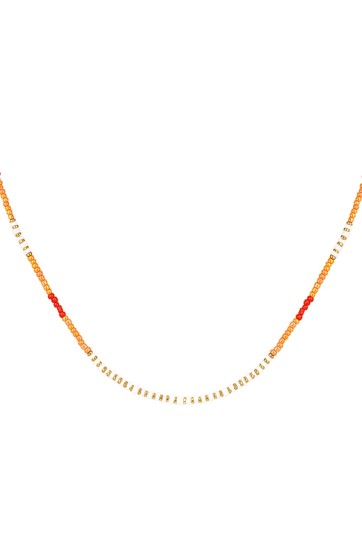 Necklace beaded party - orange/gold h5 