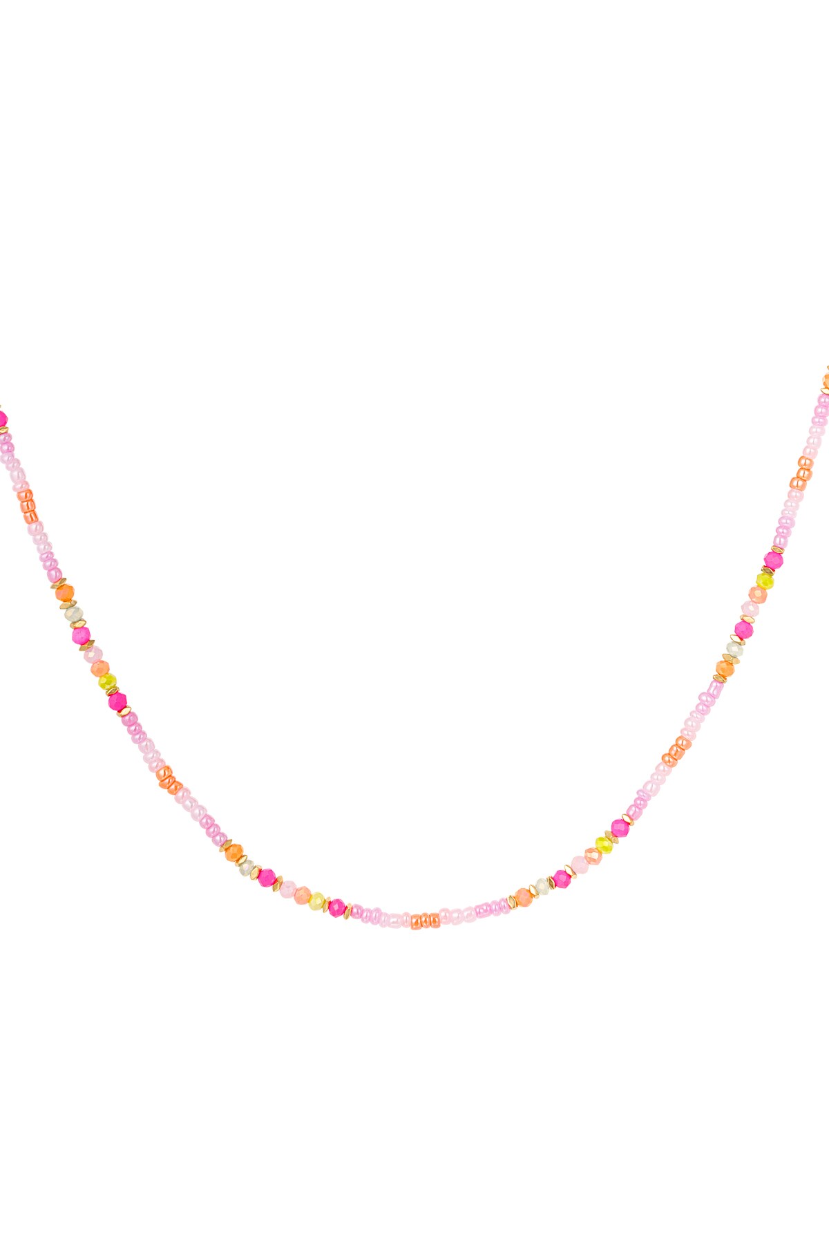 Colorful beaded necklace - pink/multi 