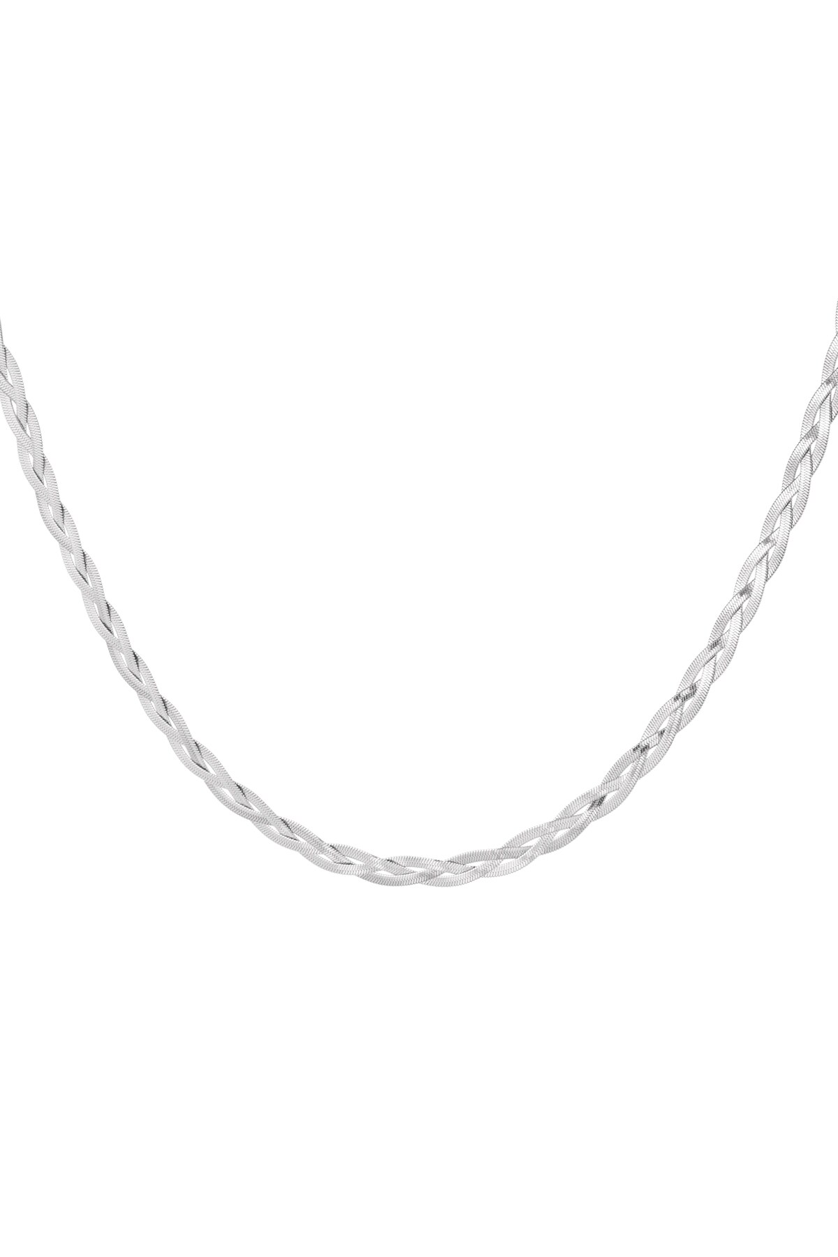 Braided necklace - Silver color h5 