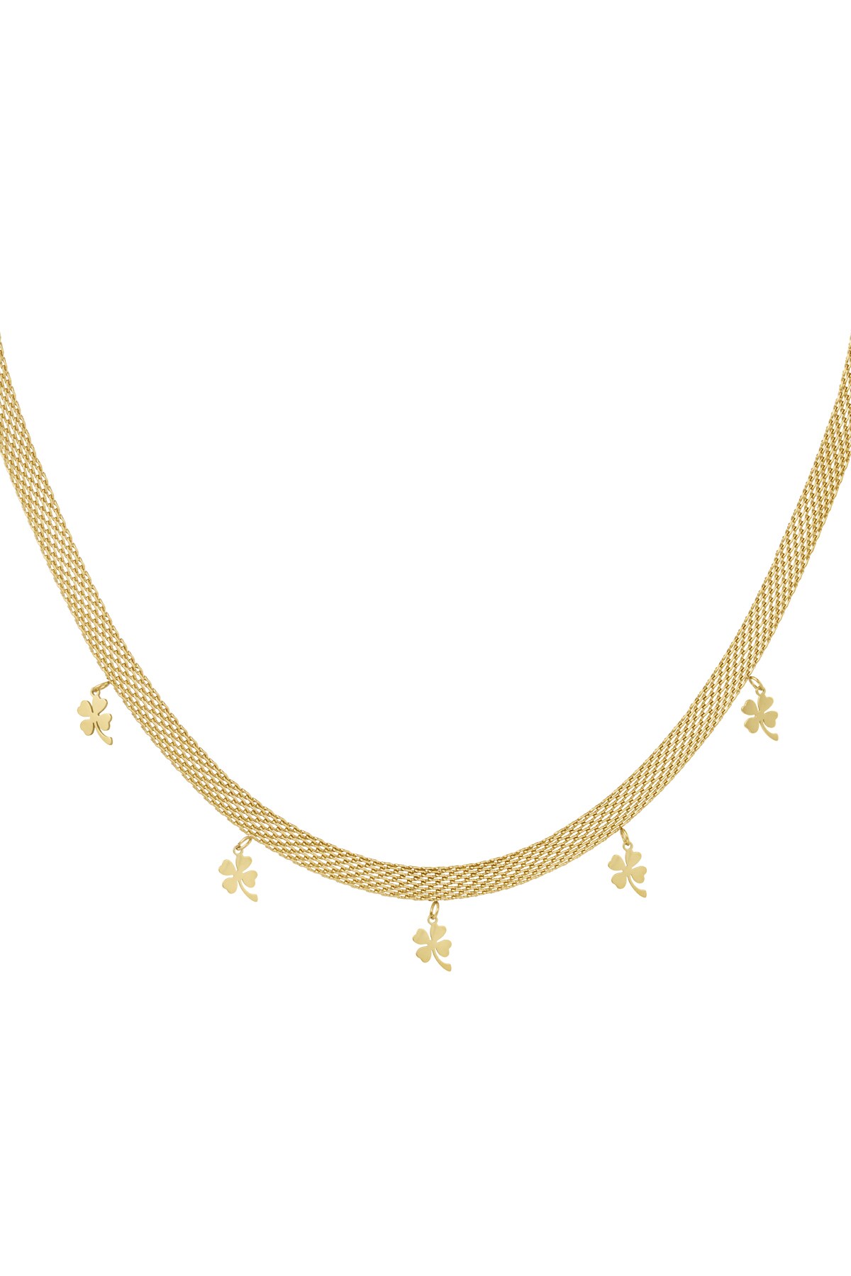 Necklace robust with clovers - Gold color 