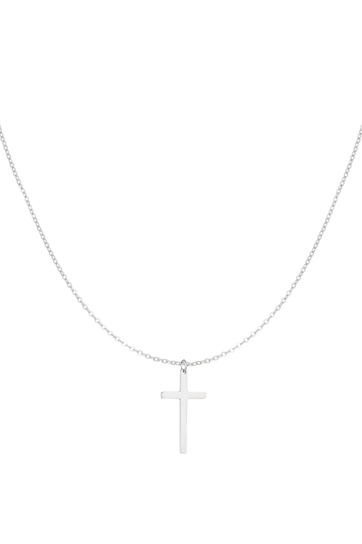 Necklace cross charm - Silver color h5 