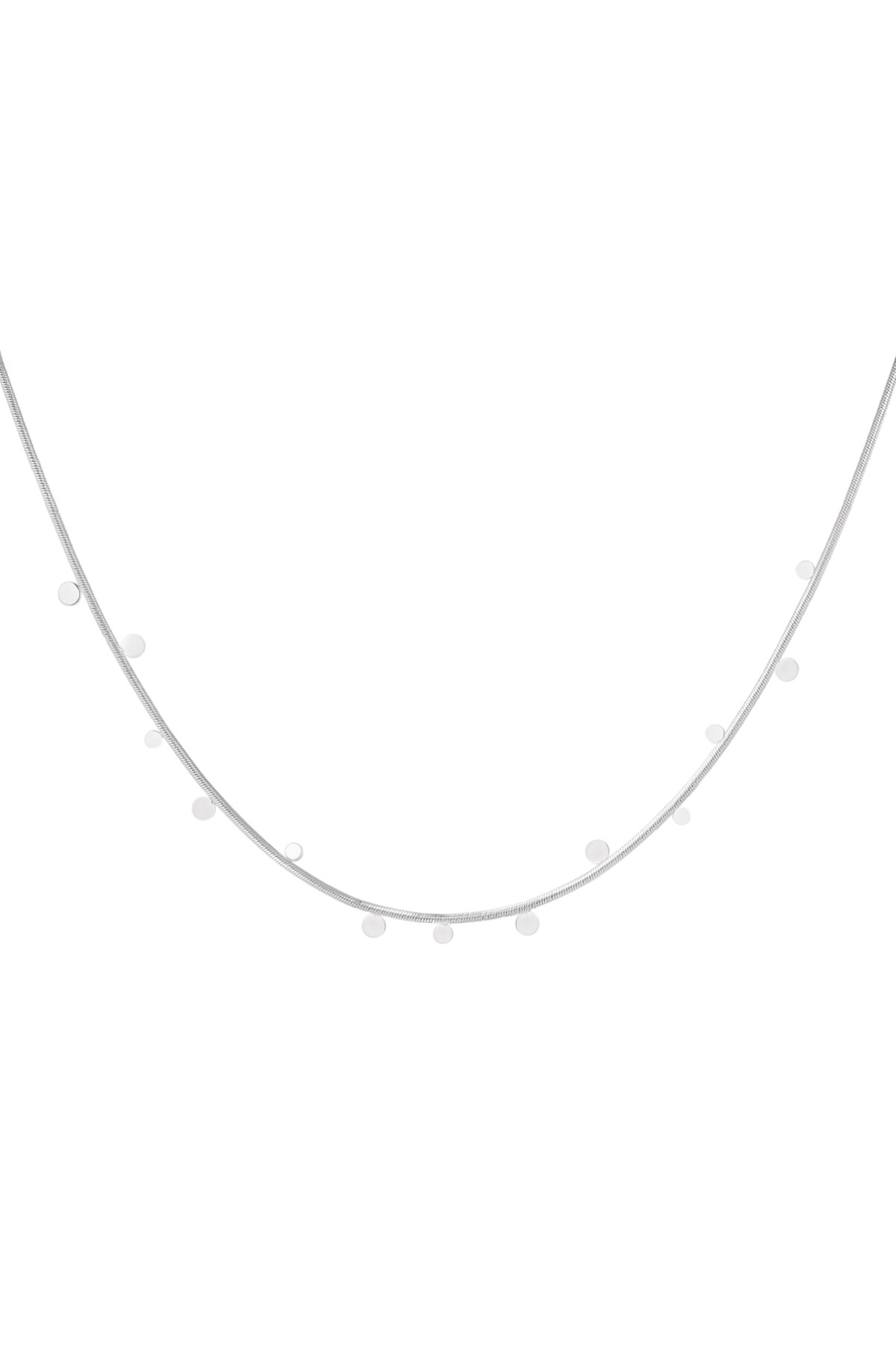 Necklace circle party - Silver color h5 