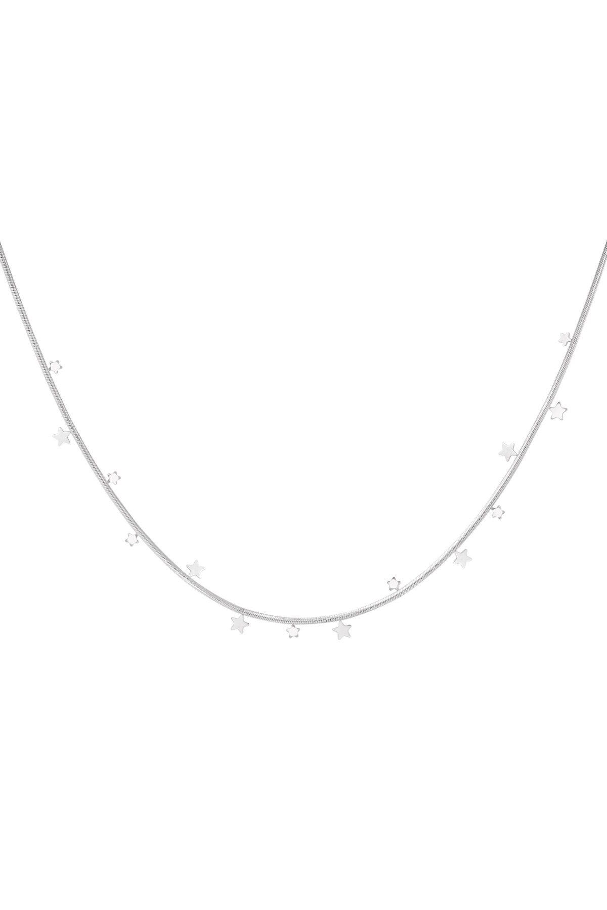 Necklace hanging stars - Silver color h5 