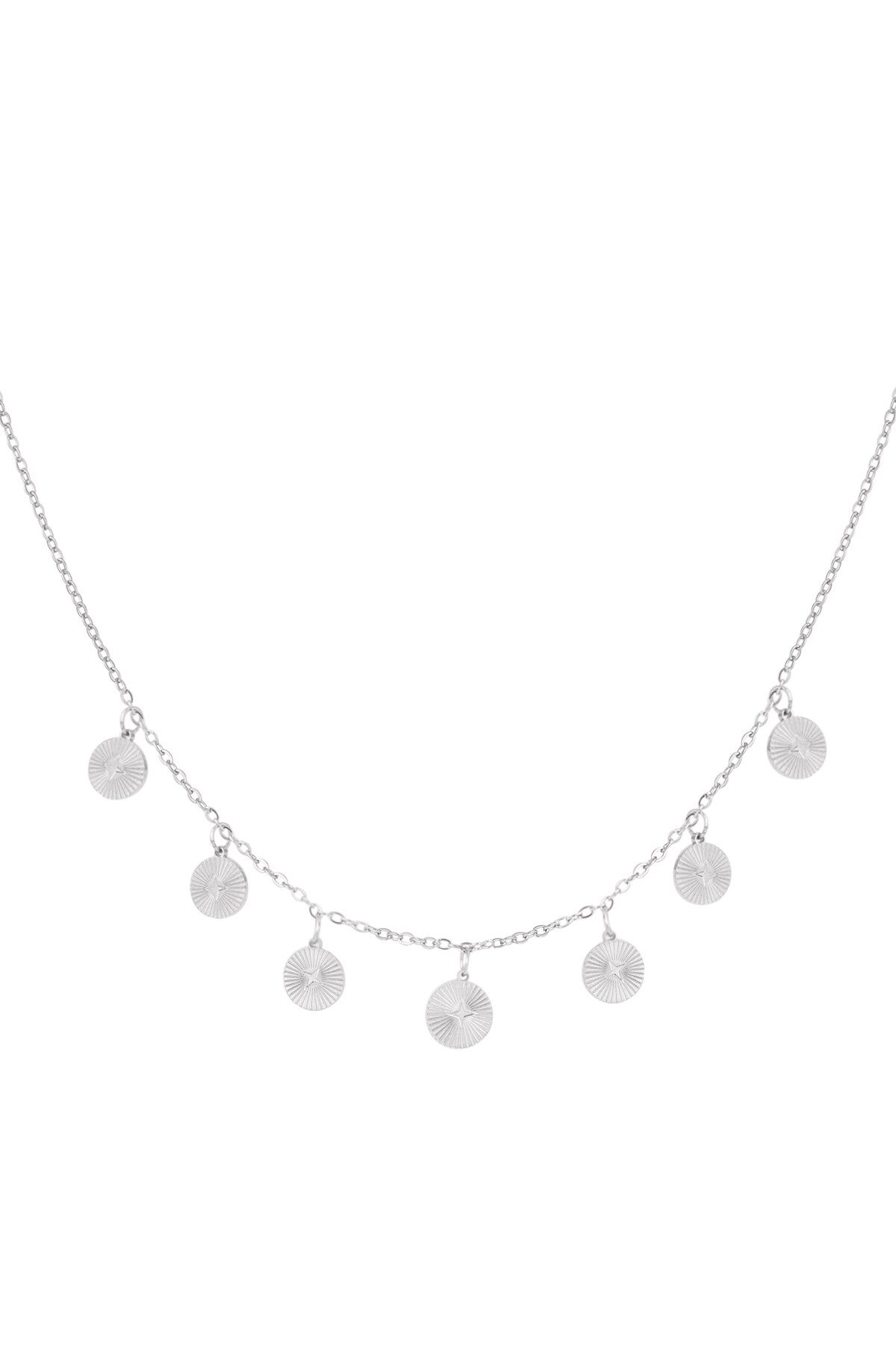 Necklace with coins - Silver color h5 