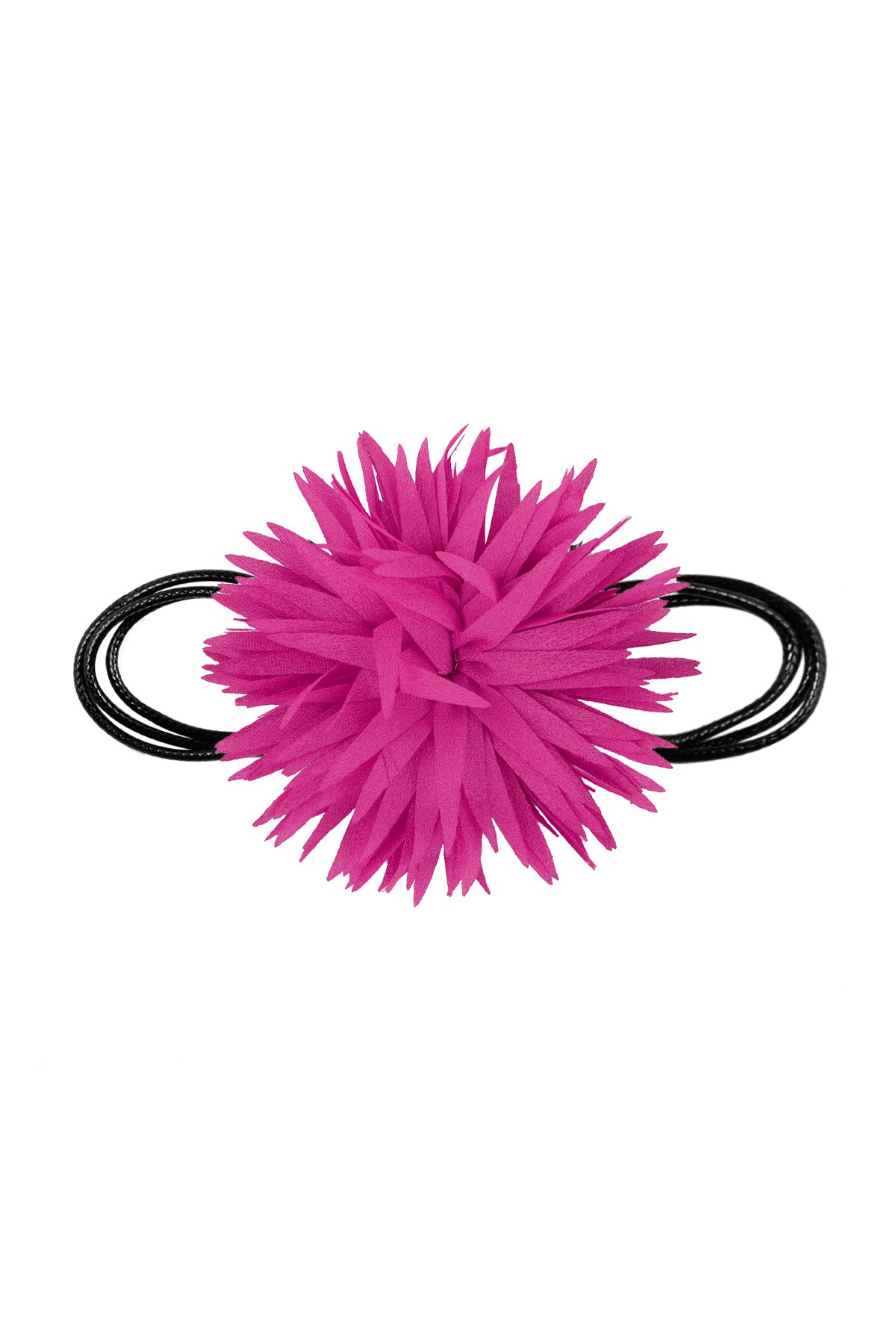 Necklace statement flower - fuchsia 