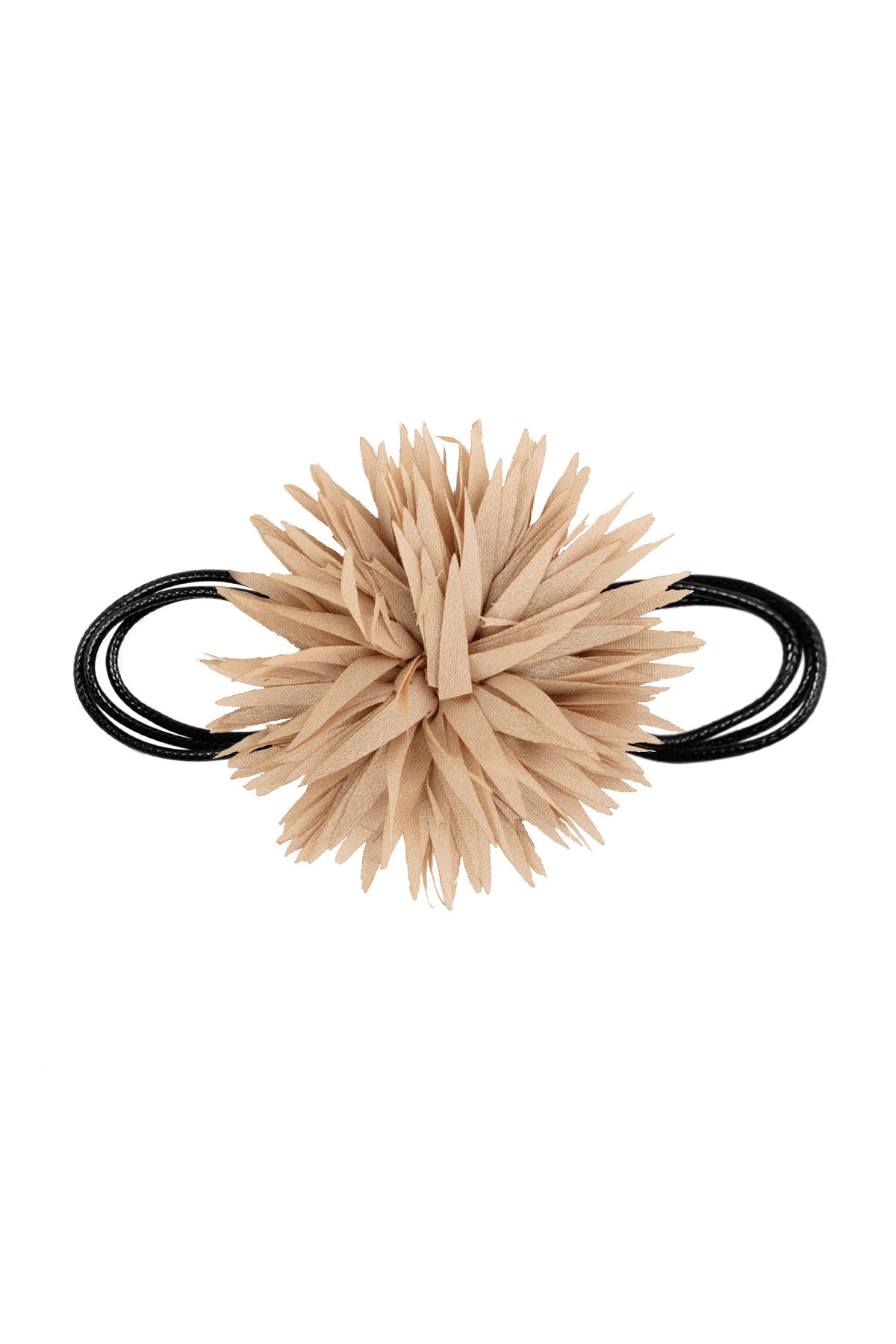 Necklace statement flower - beige h5 