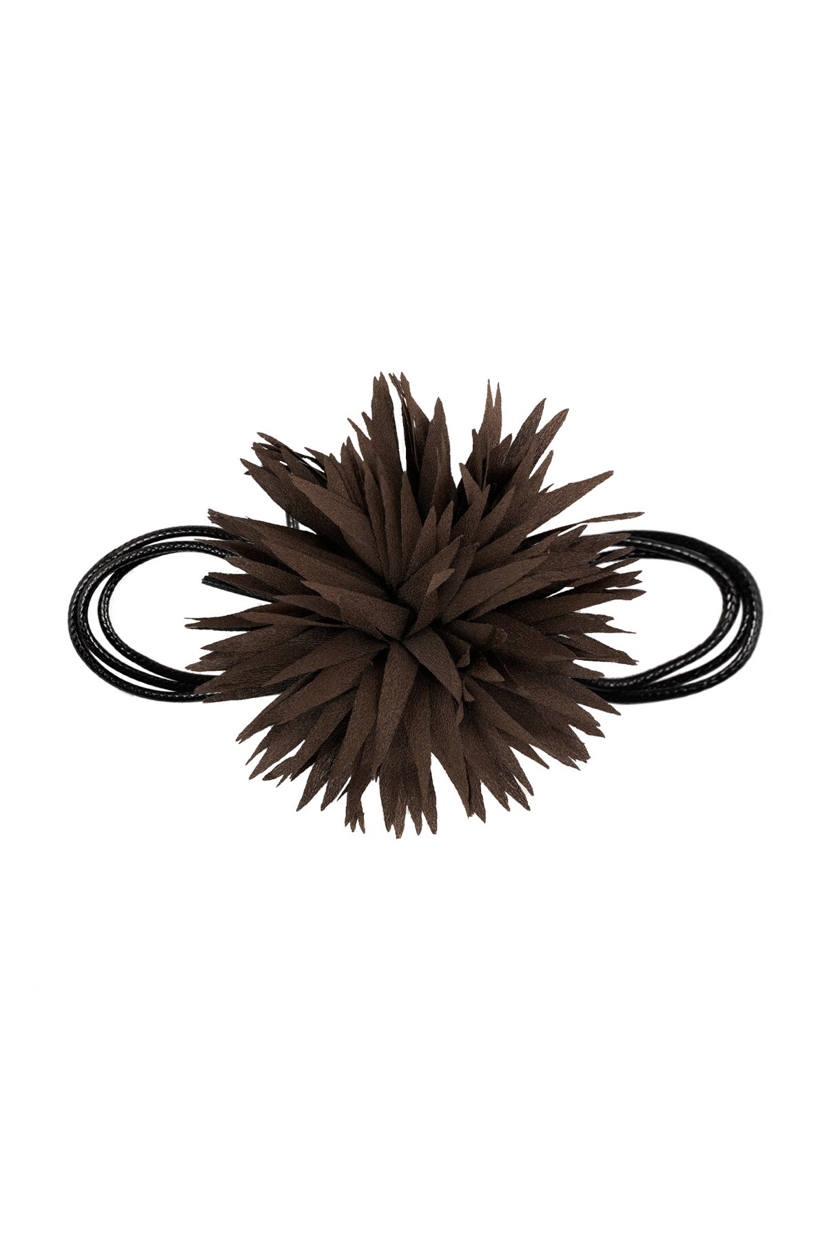 Necklace statement flower - brown 