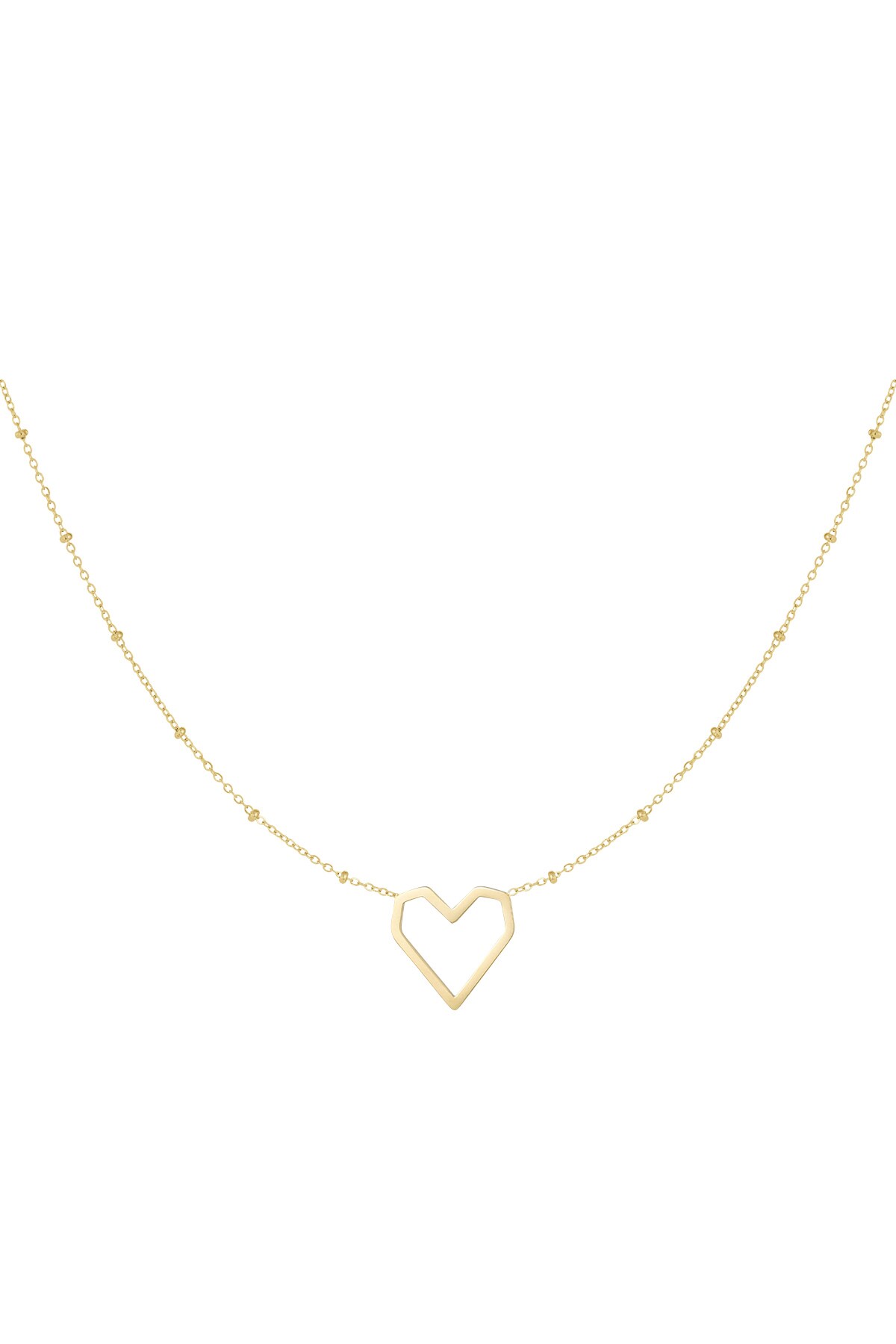 Necklace heart with dots - Gold color h5 