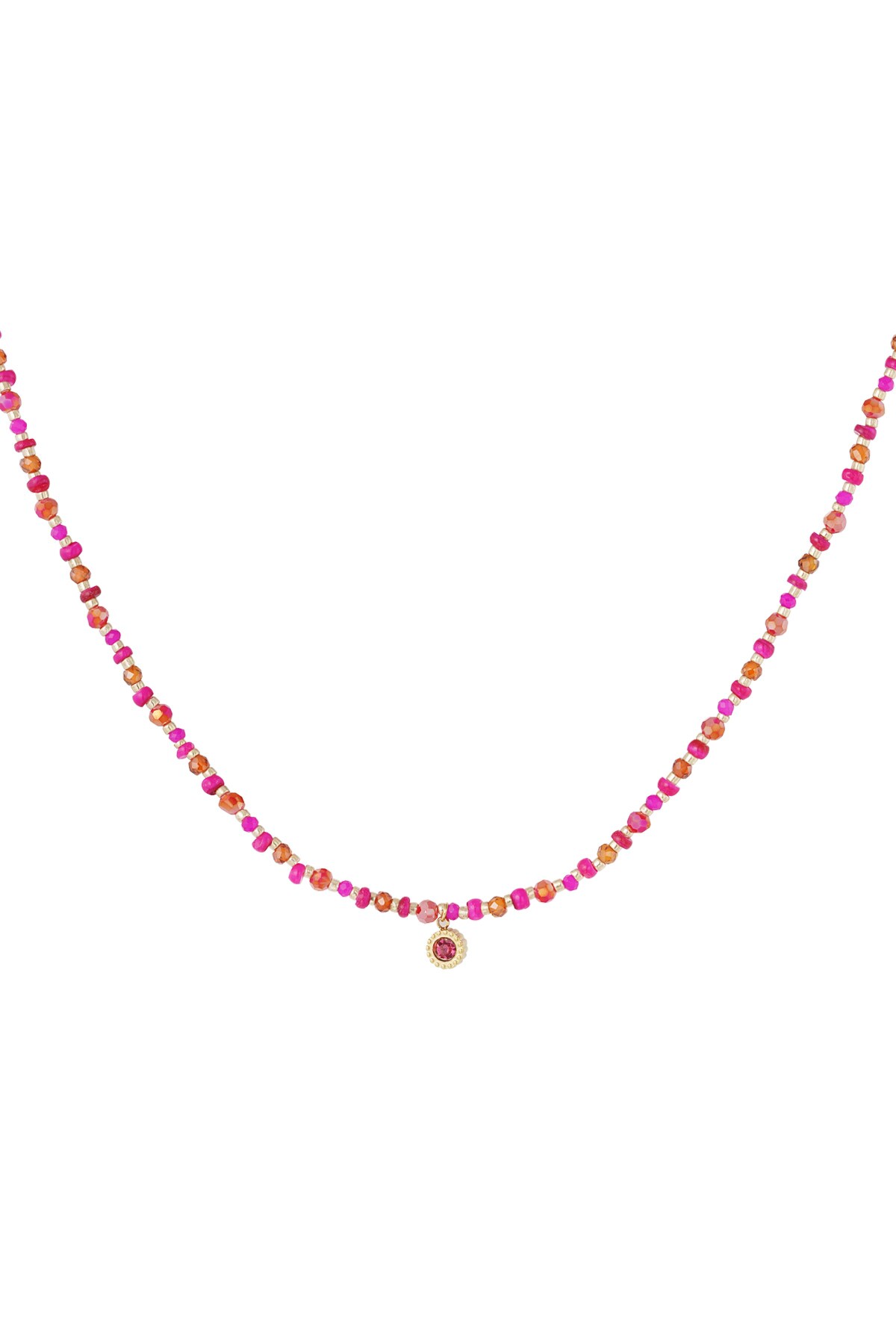 Bead chain charm - pink/orange h5 