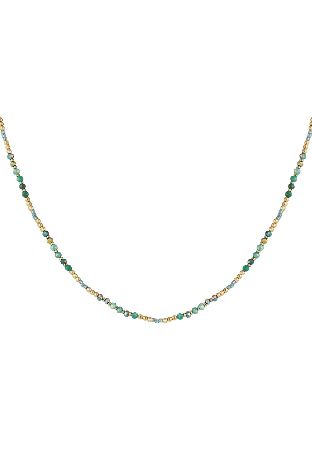 Bead necklace - green 