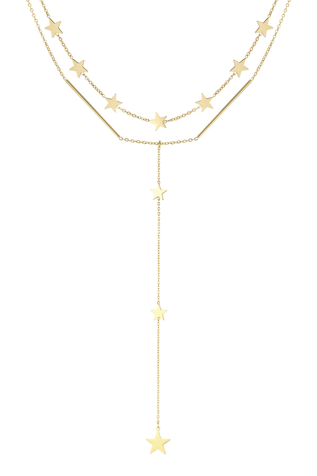 Necklace center piece stars - Gold color h5 