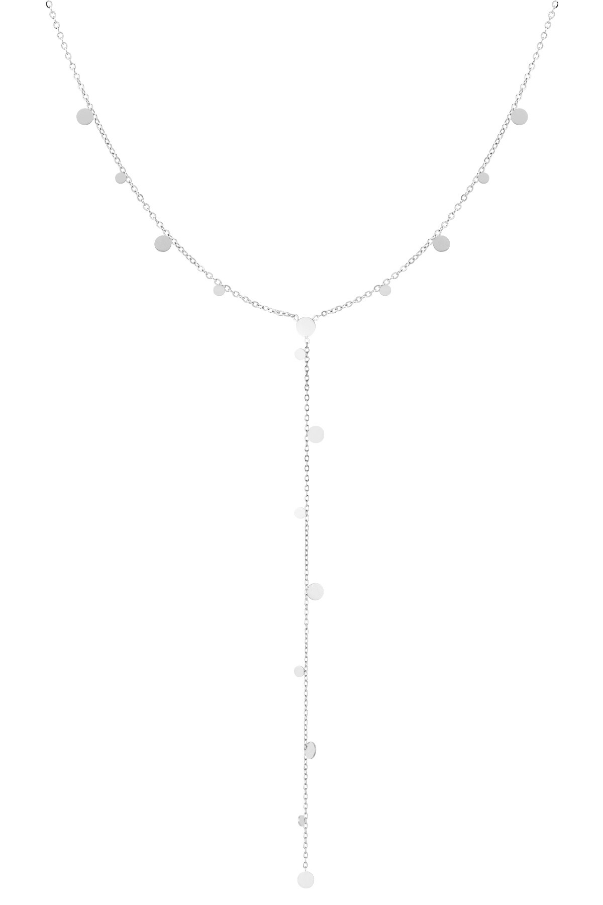 Necklace center piece circles - Silver color h5 