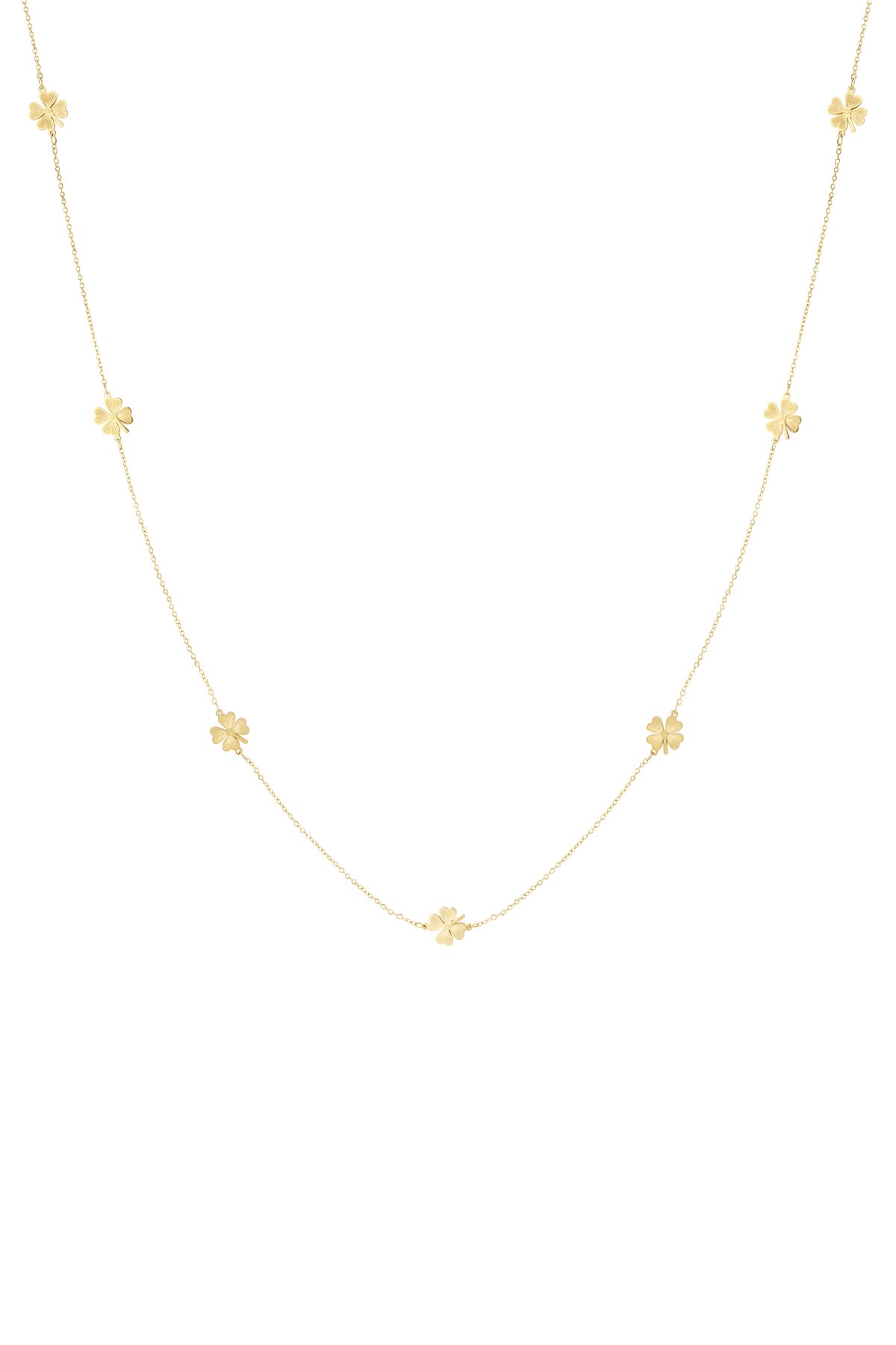 Long clover necklace - Gold color h5 