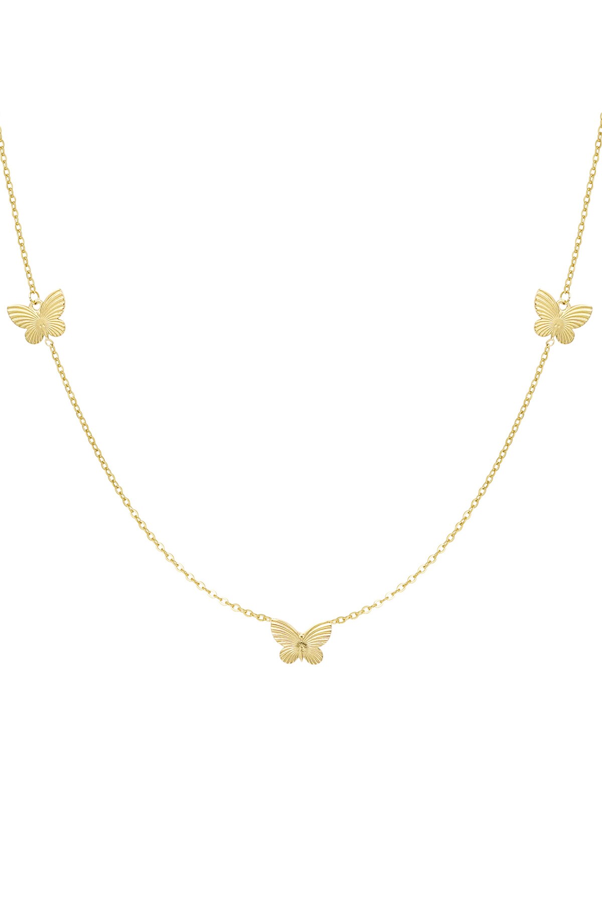 Necklace butterflies - Gold color h5 