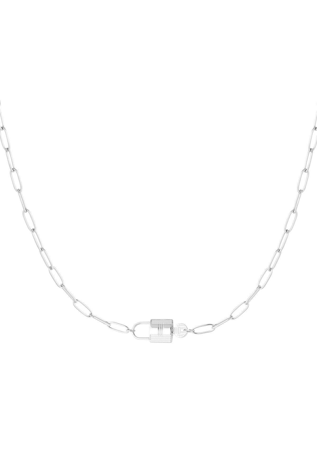 Chain link with lock - Silver color h5 