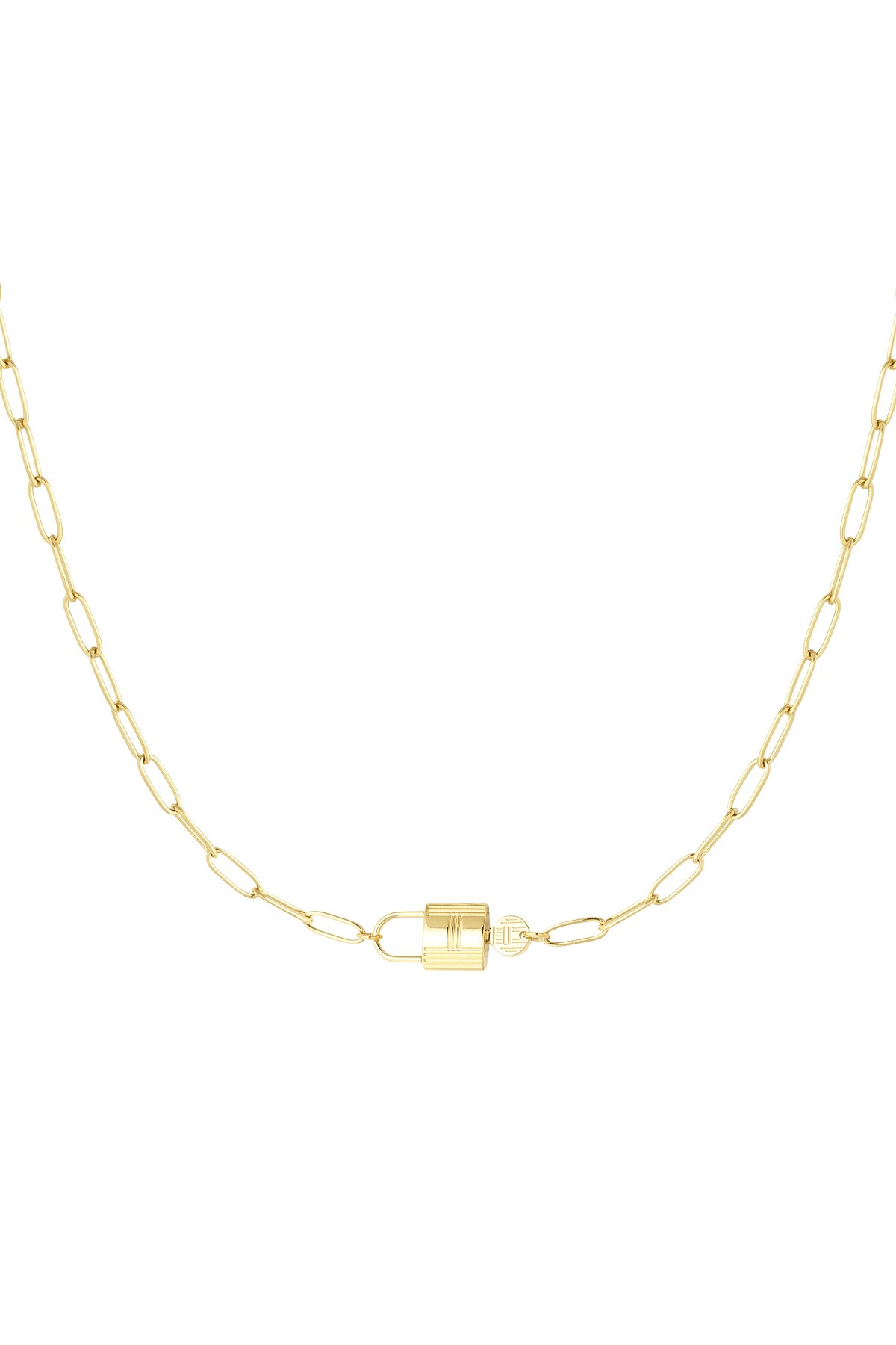 Chain link with lock - Gold color h5 