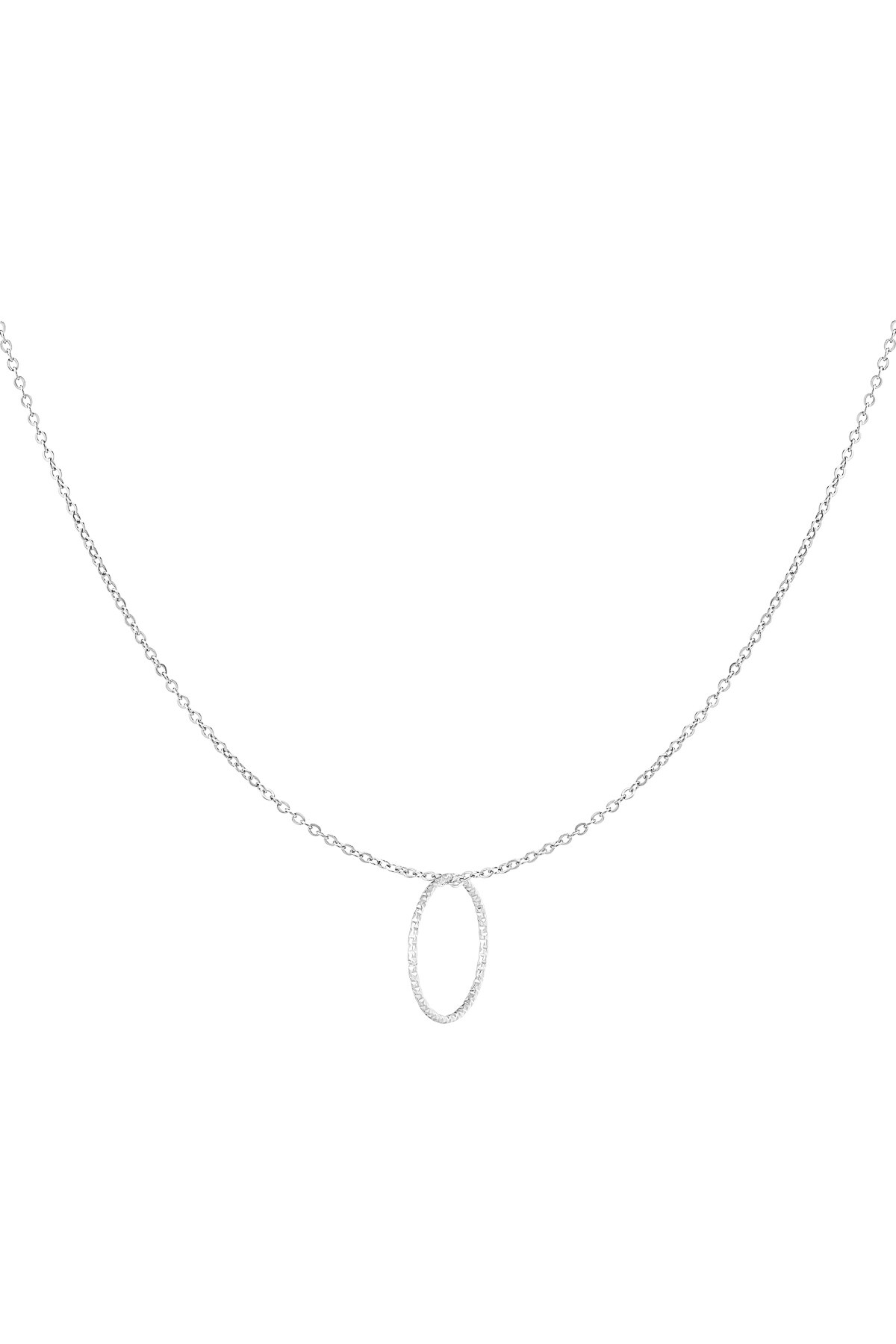 Basic necklace with round charm - Silver color h5 