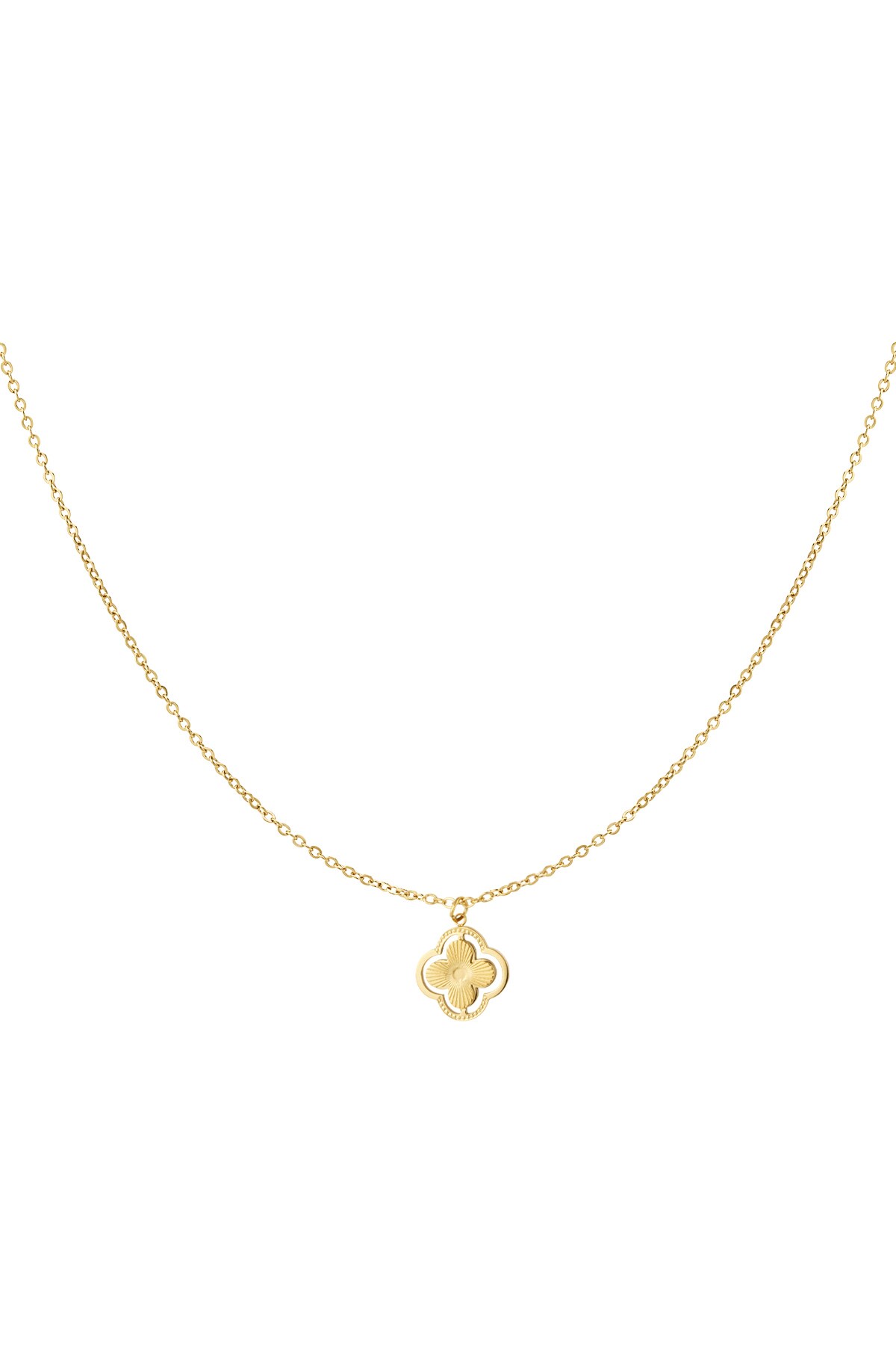 Double clover necklace - Gold color h5 