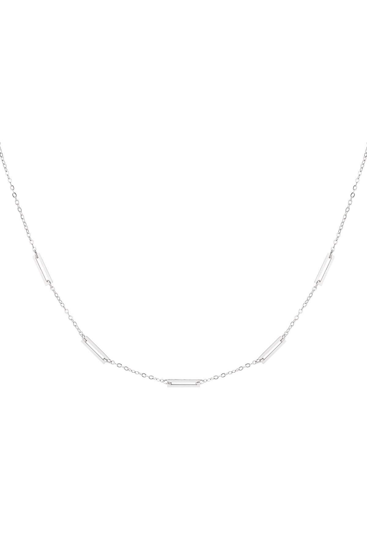 Collier 5 maillons - Couleur argent h5 