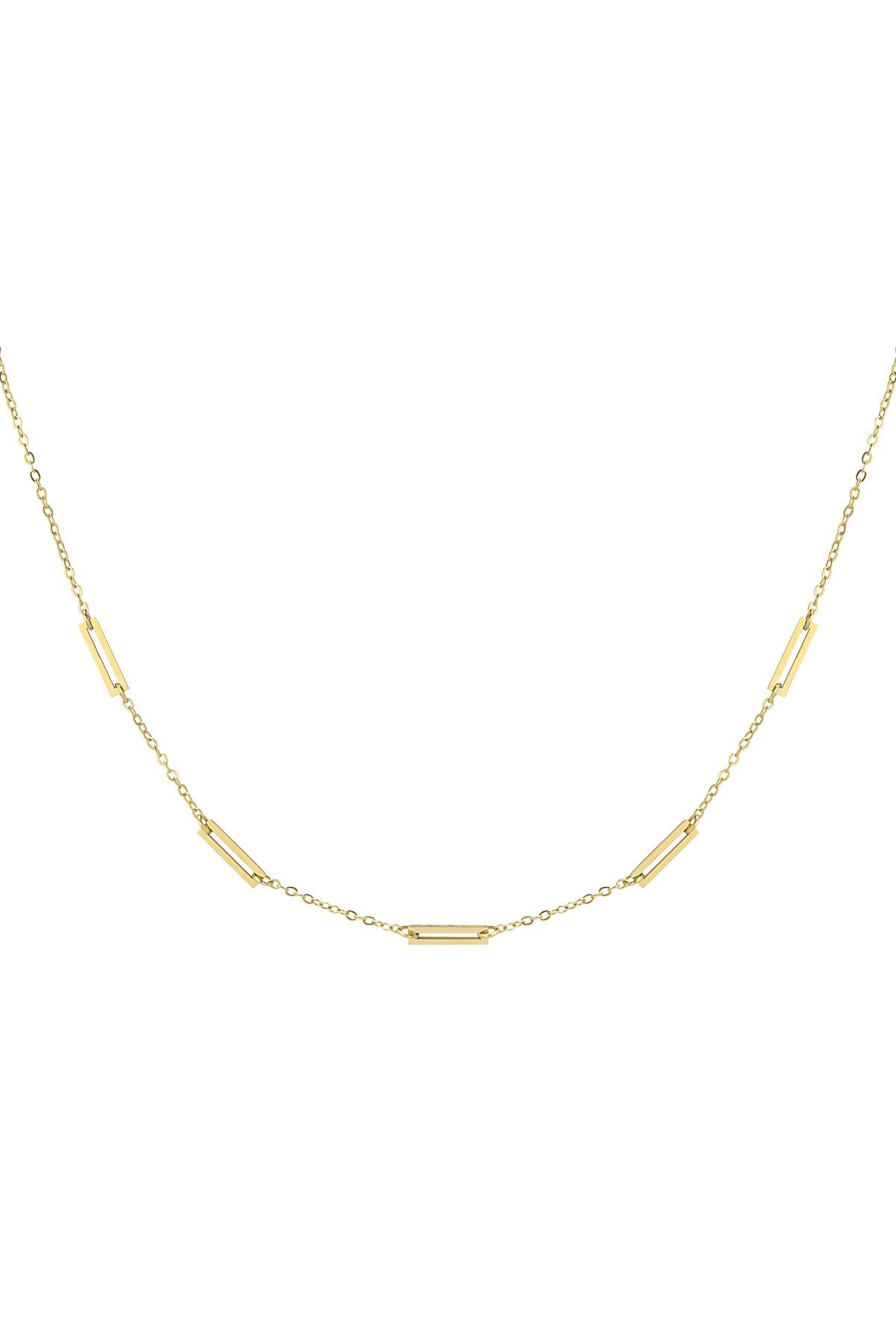 Necklace 5 links - Gold color h5 