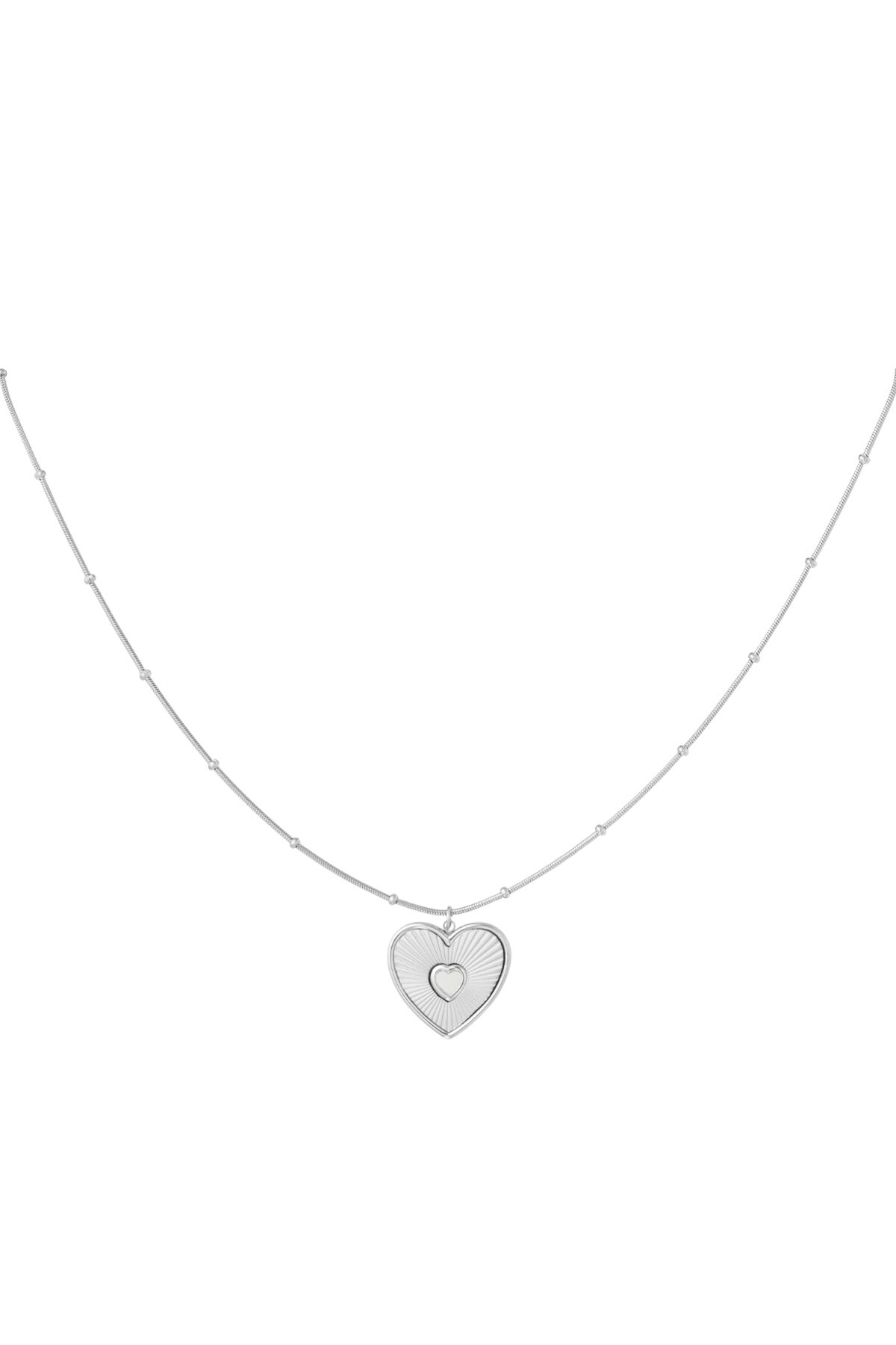 Necklace lover heart - Silver color h5 