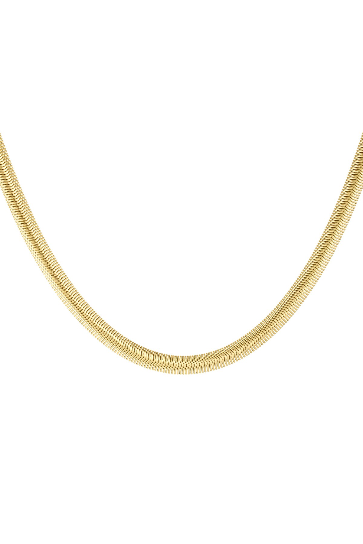 Necklace flat with print - gold-6.0MM 