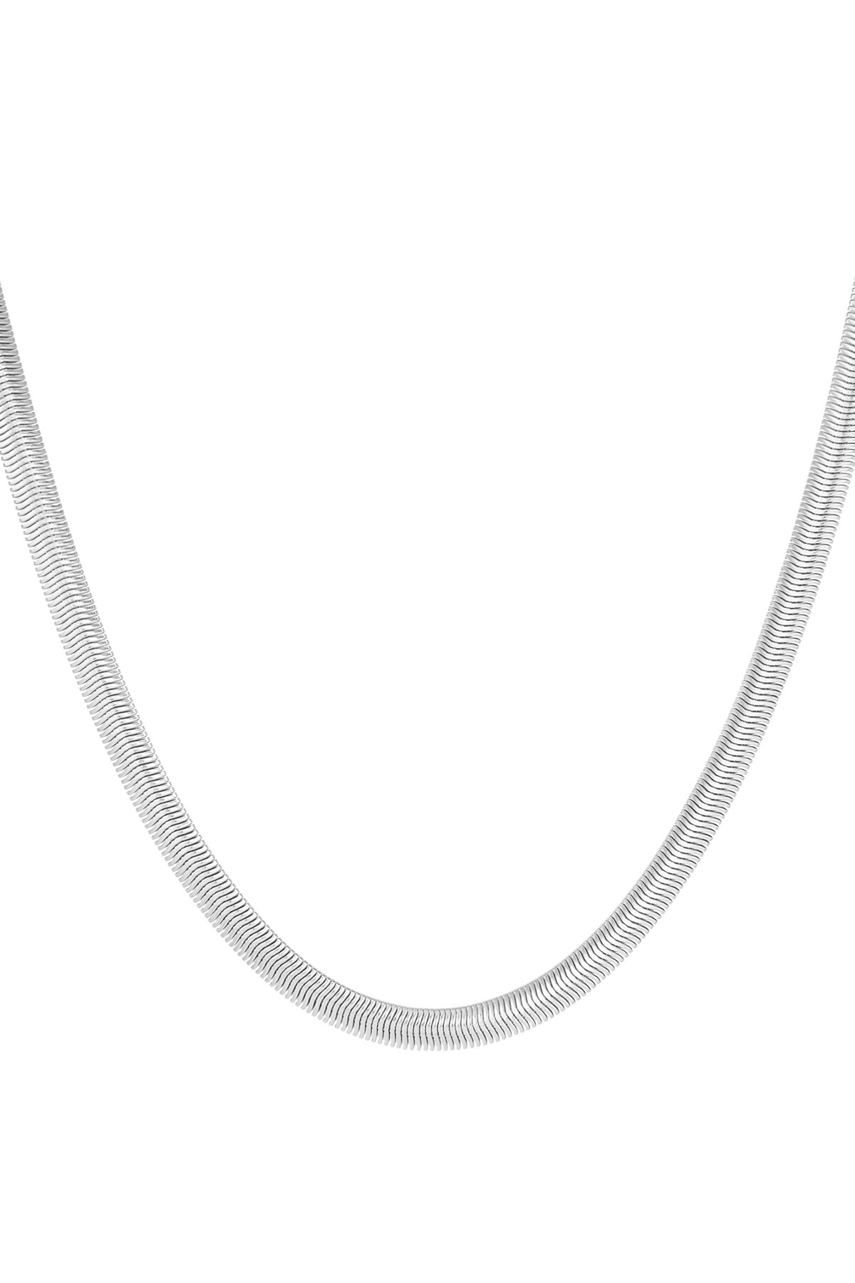 Unisex chain flat with structure - silver-6.0MM h5 