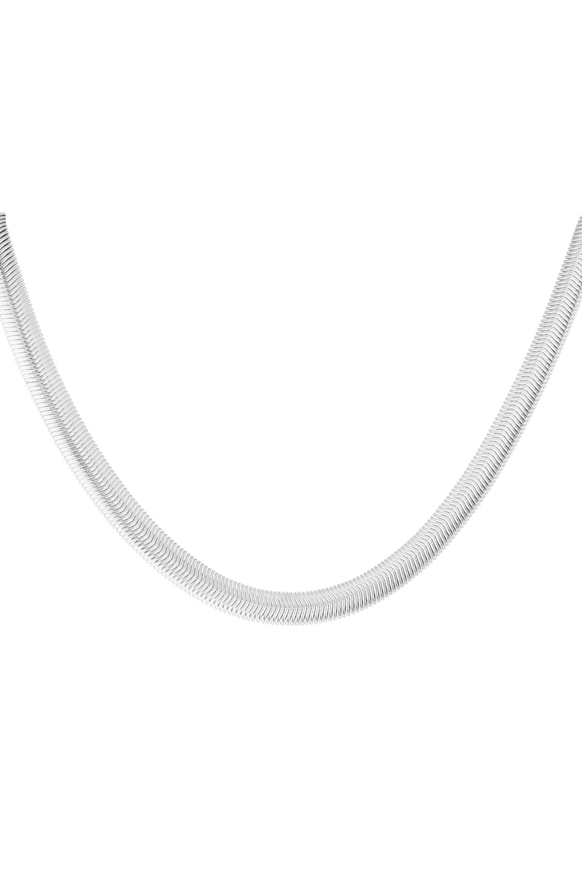 Unisex necklace flat braided - silver - 8.0MM h5 