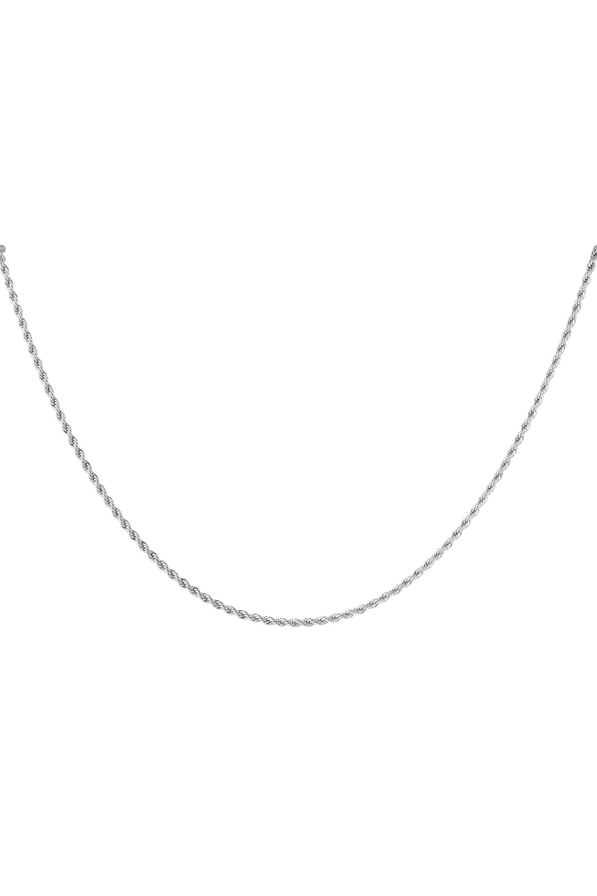 Necklace twisted short - silver-2.0MM 