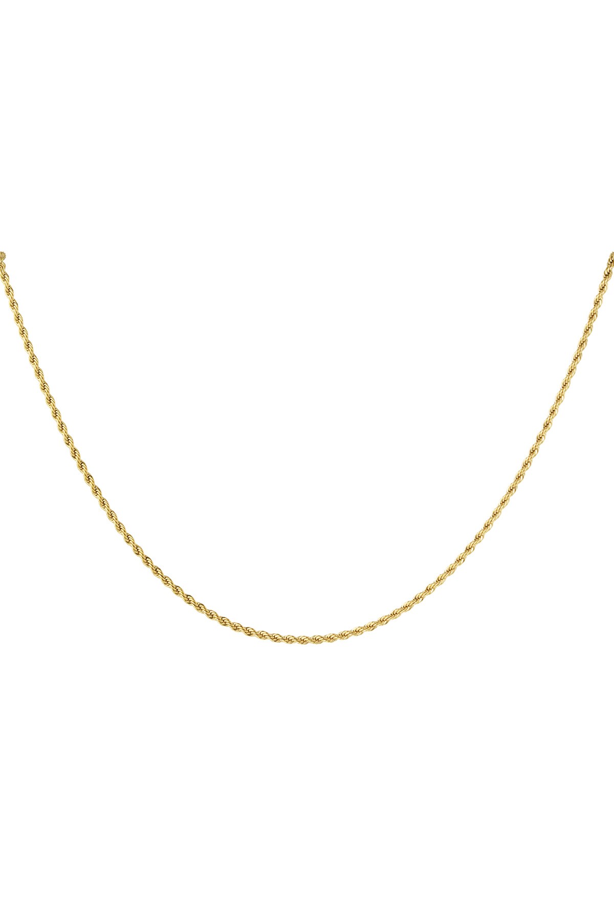 Collier unisexe torsadé court - doré-2.0MM h5 