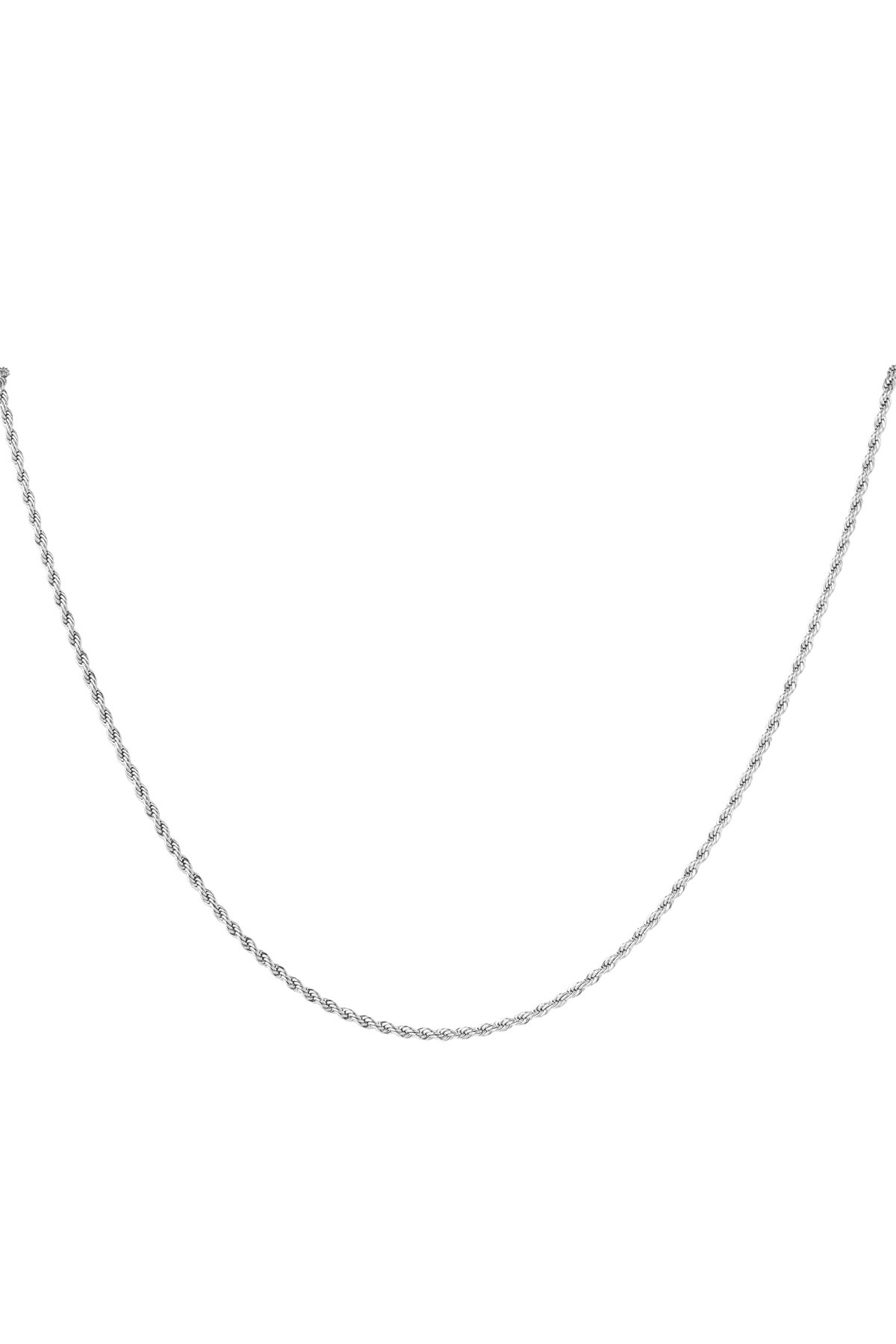 Necklace twisted long - silver - 2.0MM 